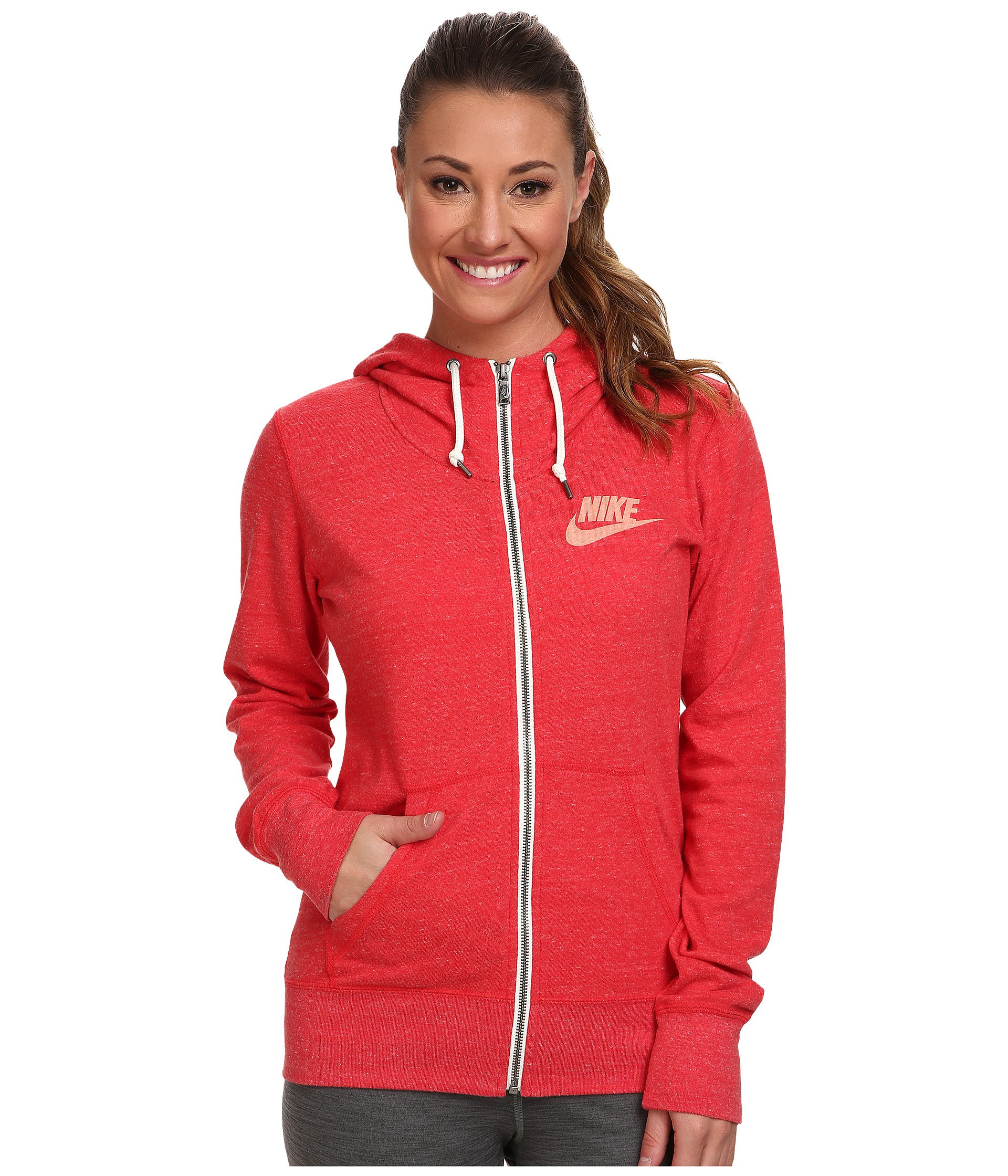 Nike Gym Vintage Full-Zip Hoodie in Red - Lyst