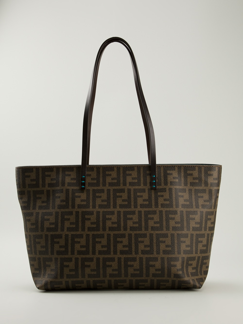 Fendi Zucca Shopper Tote In Brown Lyst