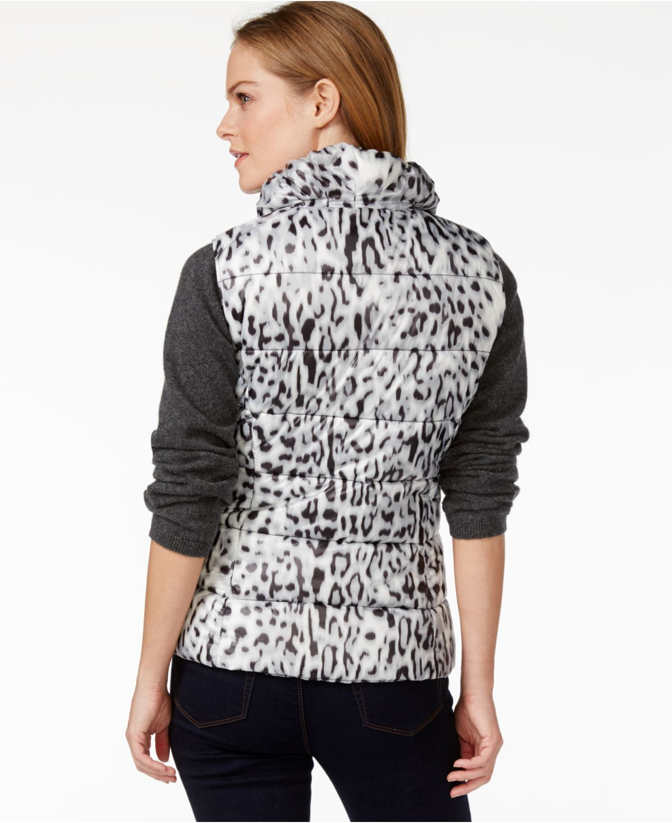 Lyst Calvin Klein Leopardprint Puffer Vest in Metallic