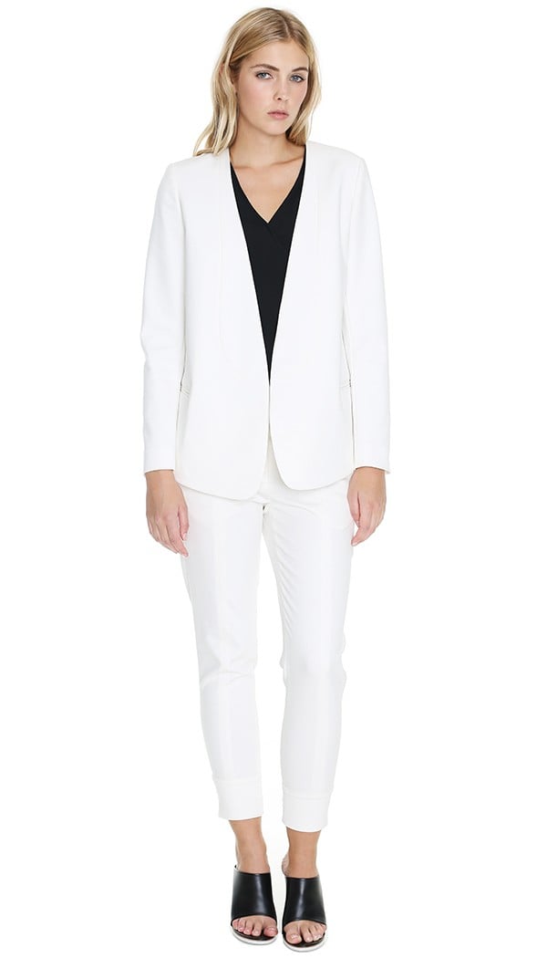 Lyst - Tibi City Stretch Open Back Blazer in White