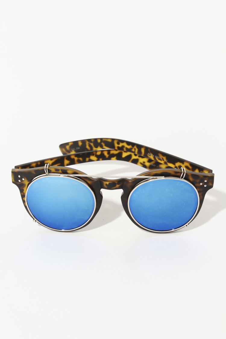 Glassworks Tortoise Shell Double Blue Lens Sunglasses Lyst