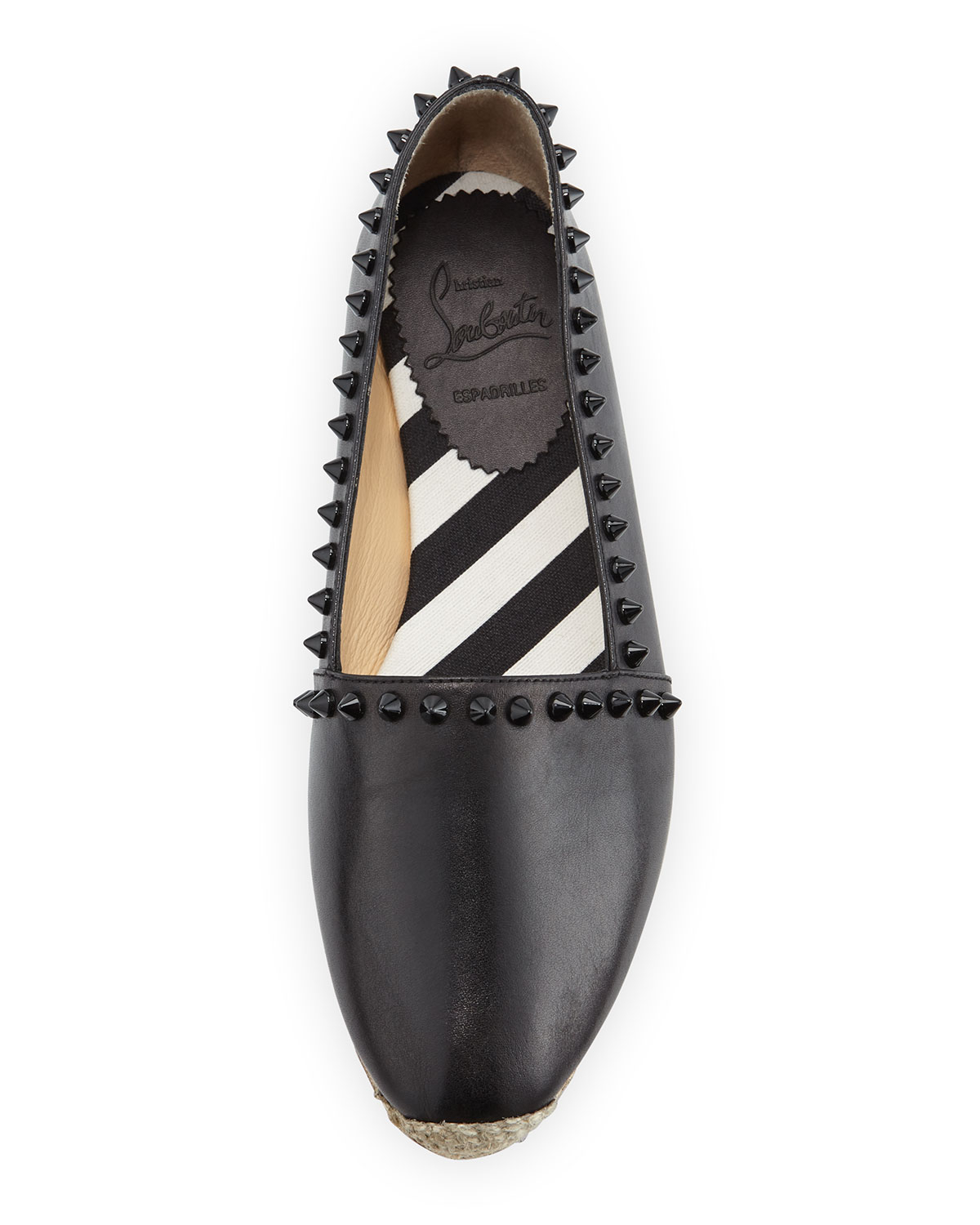 replica shoes for men - christian louboutin espadrille flats Black leather bow details ...