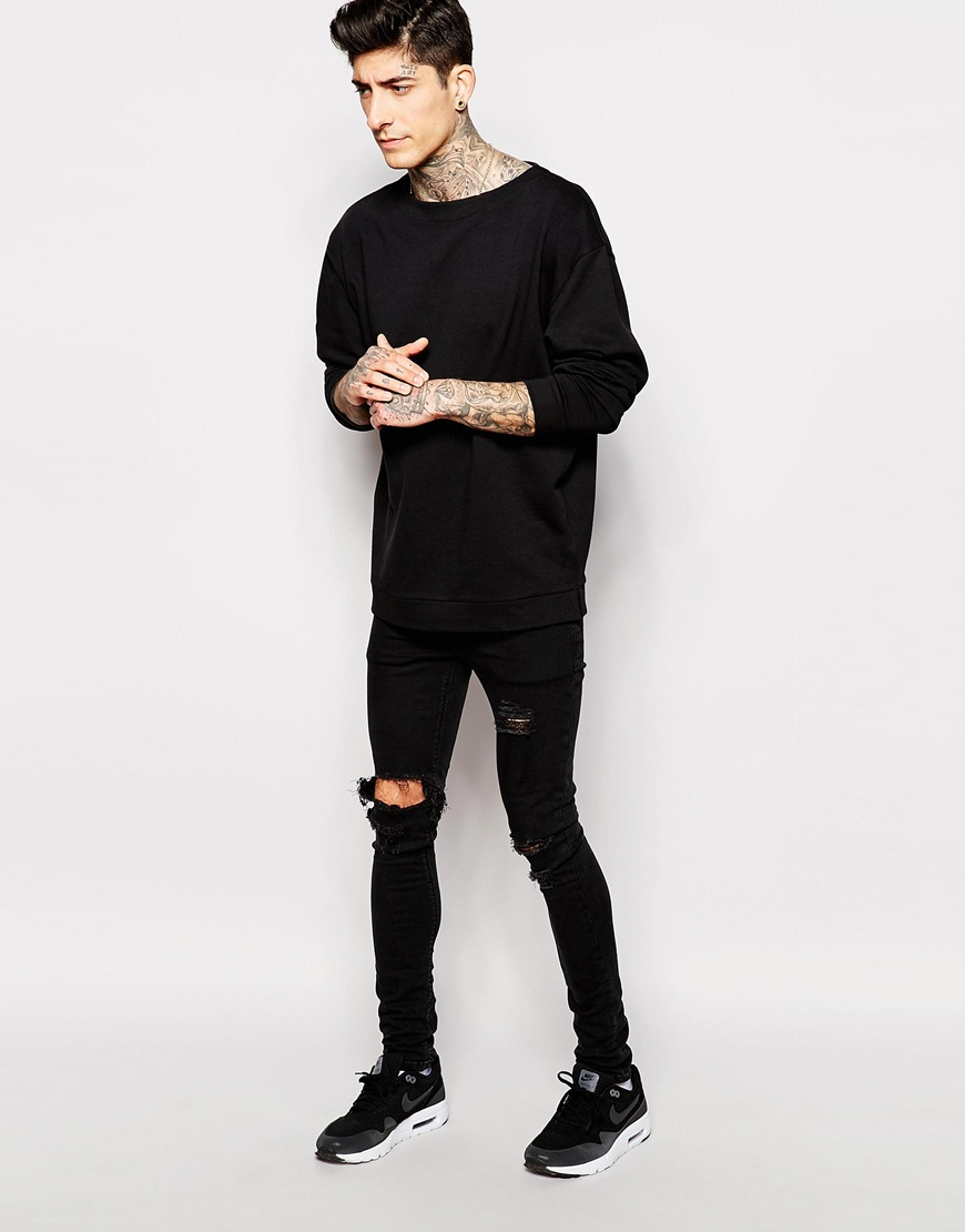 mens black oversized sweatshirt