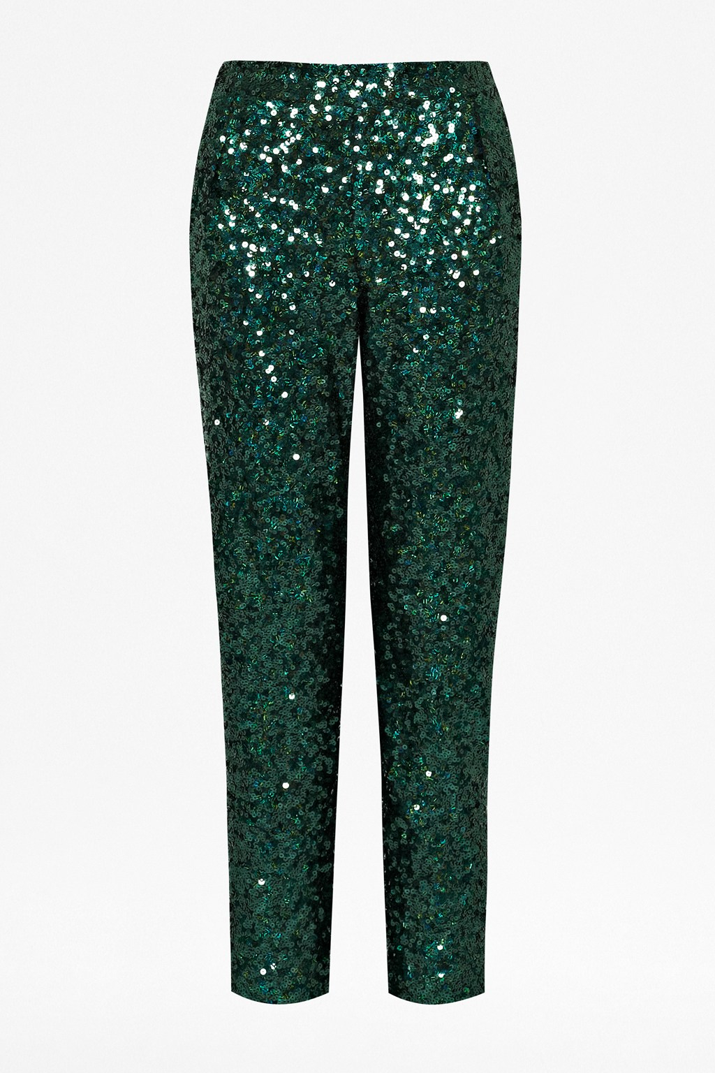 sequin stripe trousers