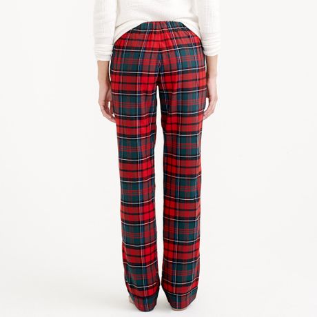 J.crew Pajama Pant In Plaid Flannel in Red (red green multi) | Lyst