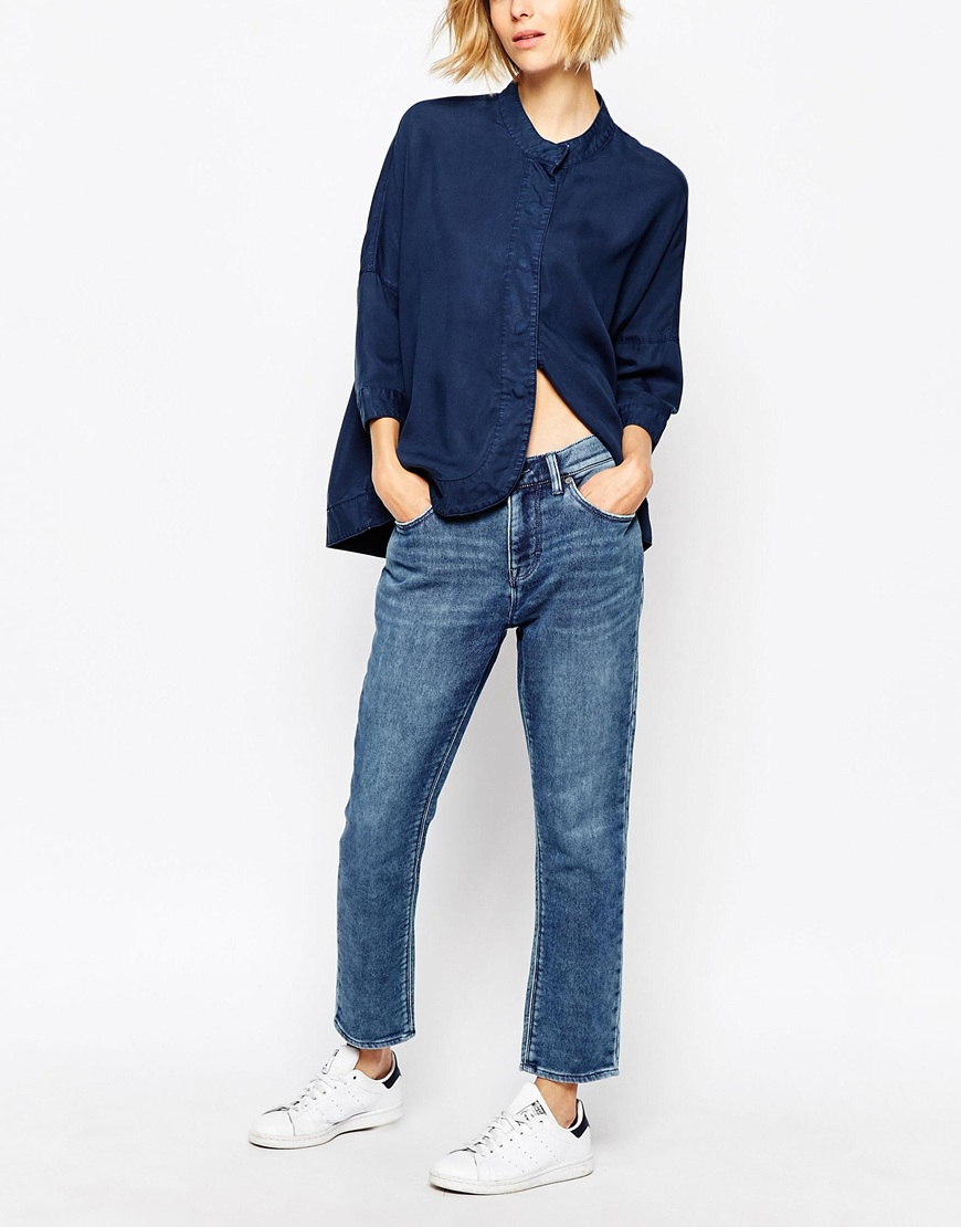 Lyst - Wåven Jersey Denim Look Sweat Pant Jeans in Blue