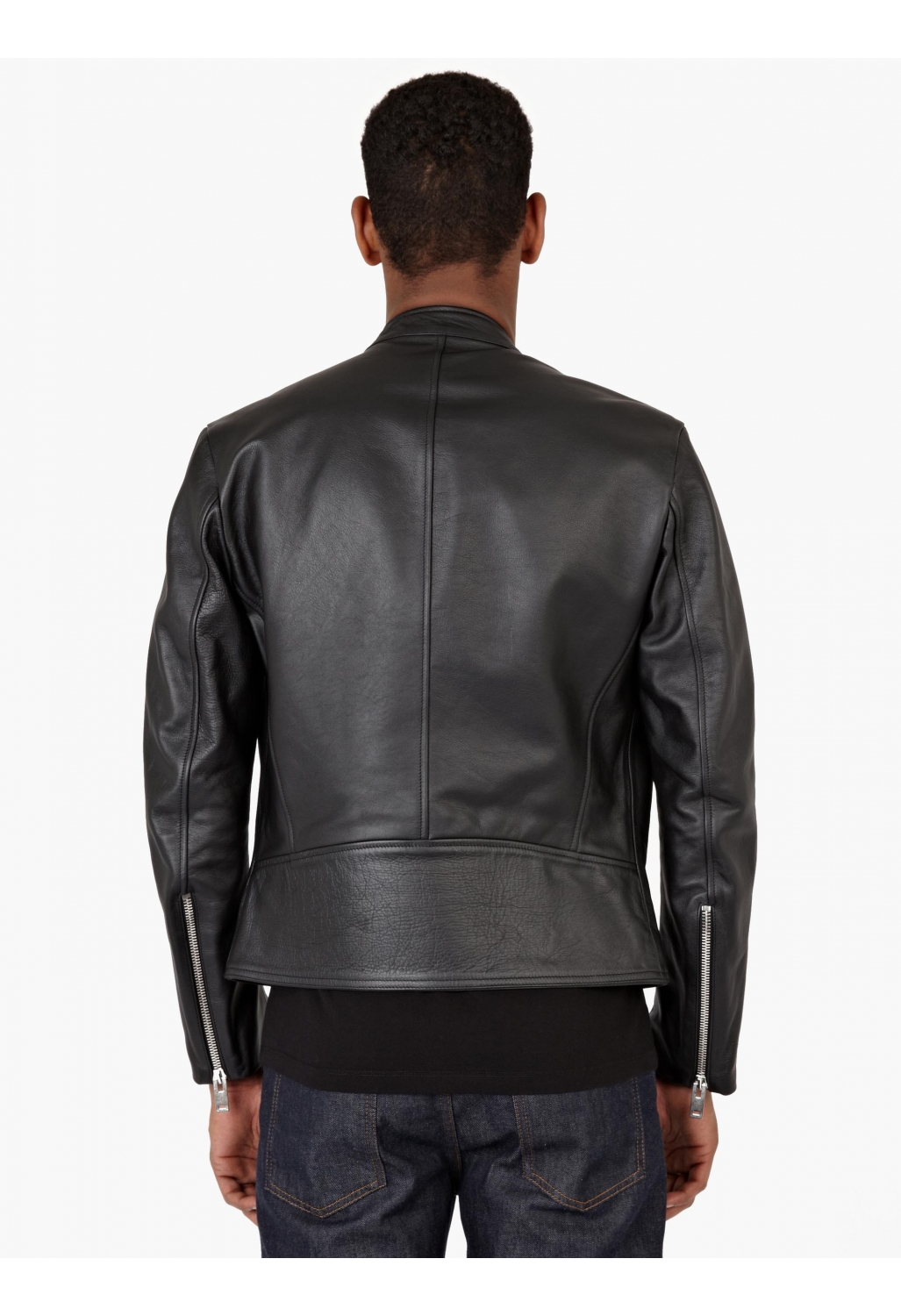 Maison margiela Black Calf Skin 5-zip Leather Jacket in Black for Men