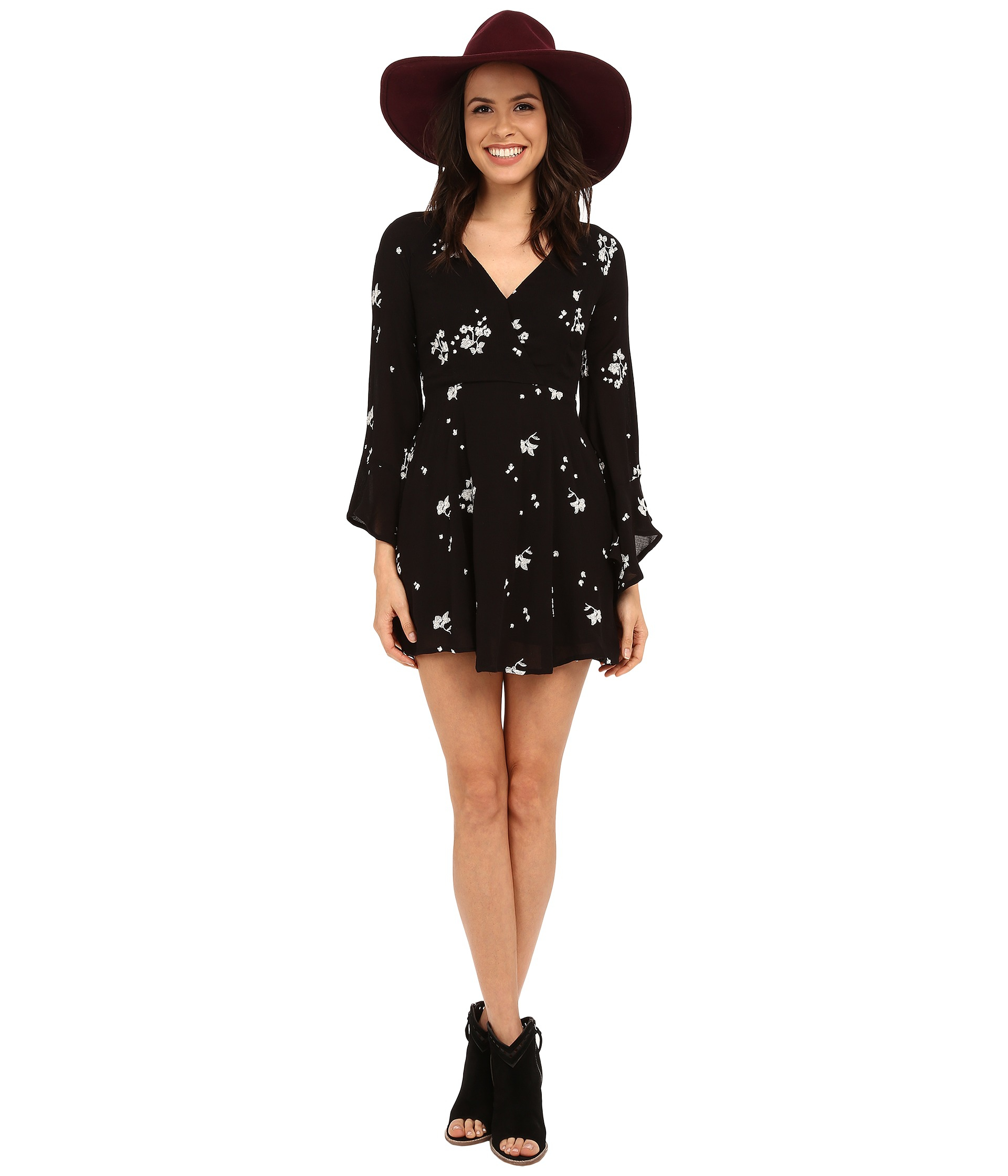 Lyst Free People Jasmine Embroidered Dress In Black Gallery