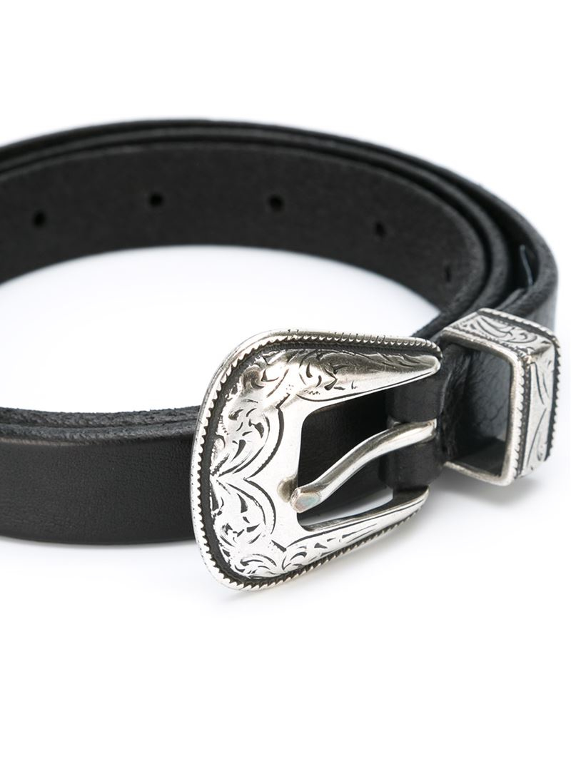 Lyst Eleventy Western Belt in Black for Men