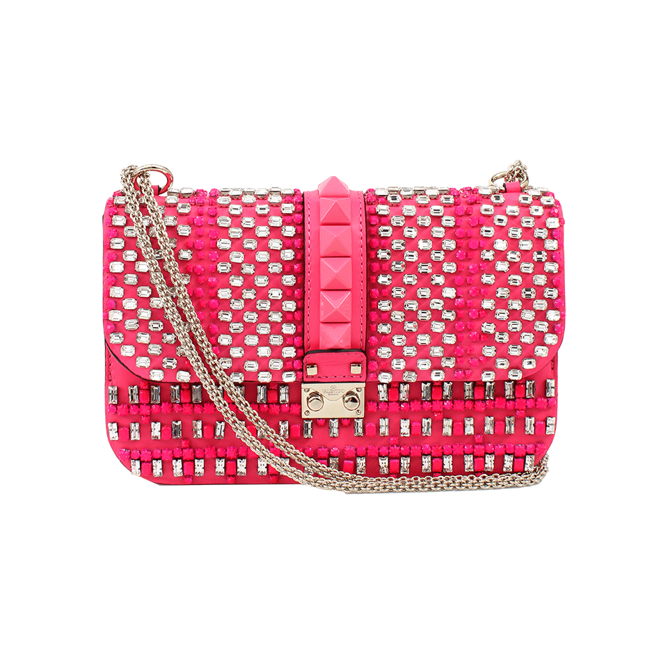 Lyst - Valentino Lock Medium Flap Bag in Pink