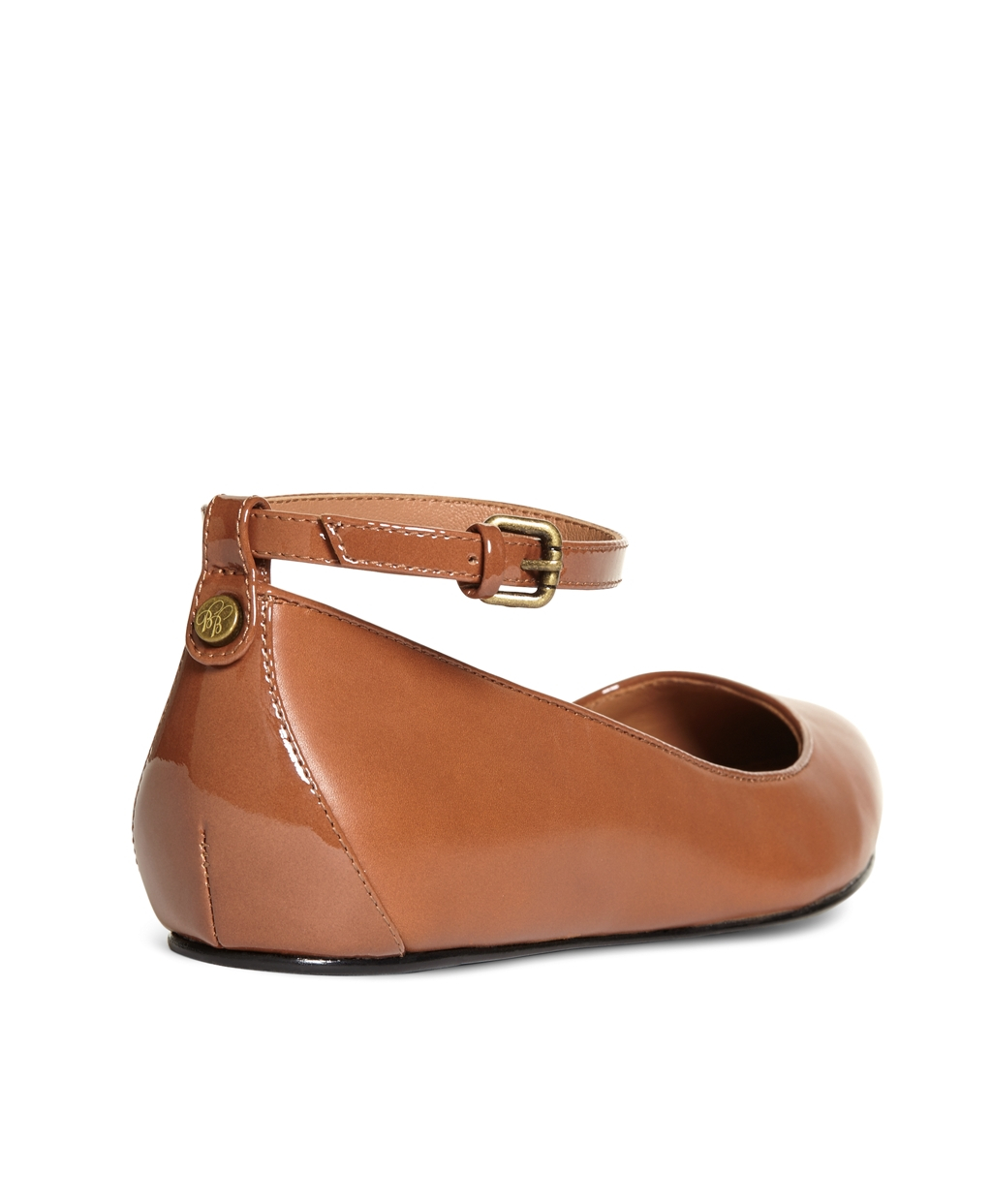 Lyst - Brooks Brothers Leather Ankle Strap Ballet Flats in Brown