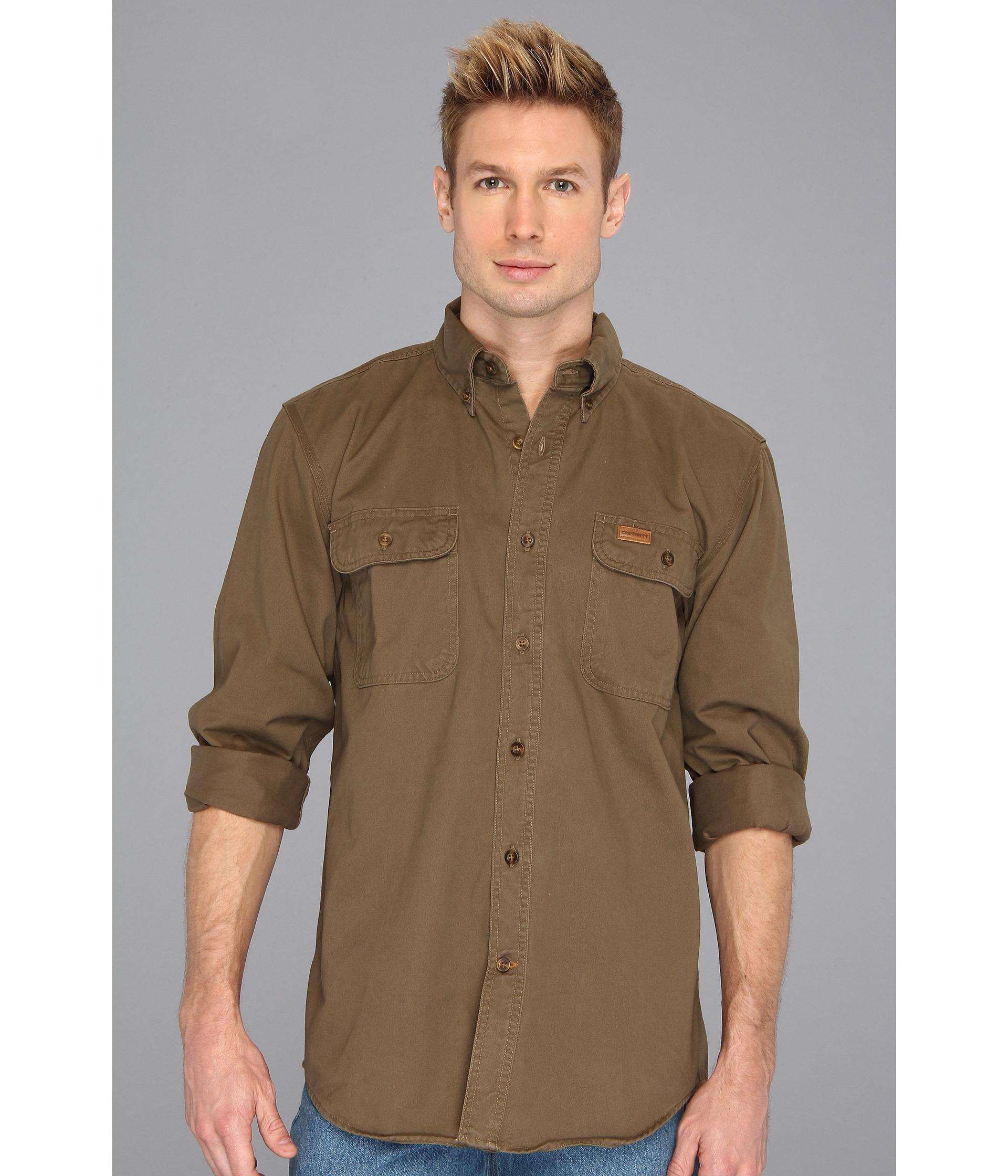 Lyst - Carhartt Sandstone Oakman Work Shirt in Brown for Men