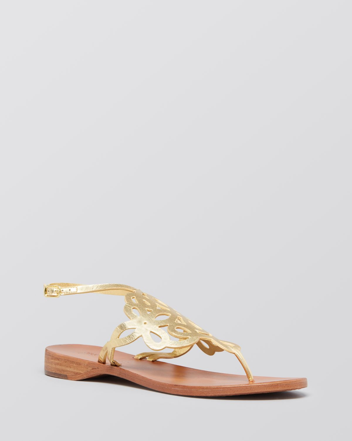 Lauren By Ralph Lauren Flat Sandals Tanya in Gold (RL Gold) | Lyst