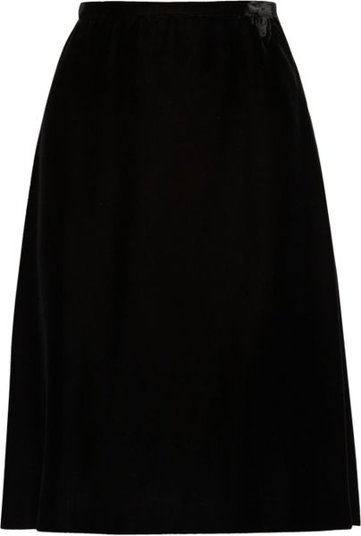 Rochas Velvet And Pleated Satin-Twill Skirt in Black | Lyst