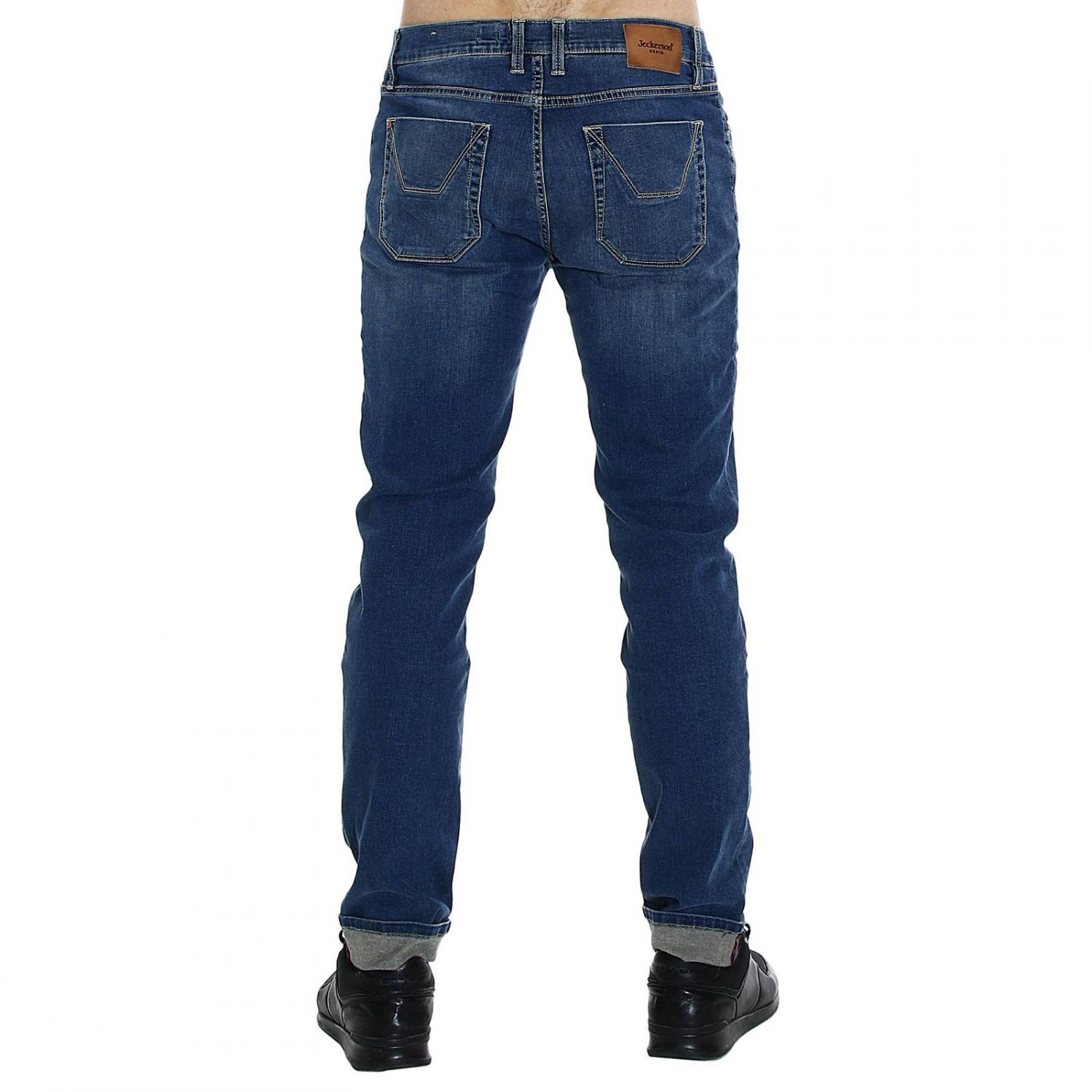 Lyst - Jeckerson Jeans Johnny Denim Used Slim With Patch in Blue for Men