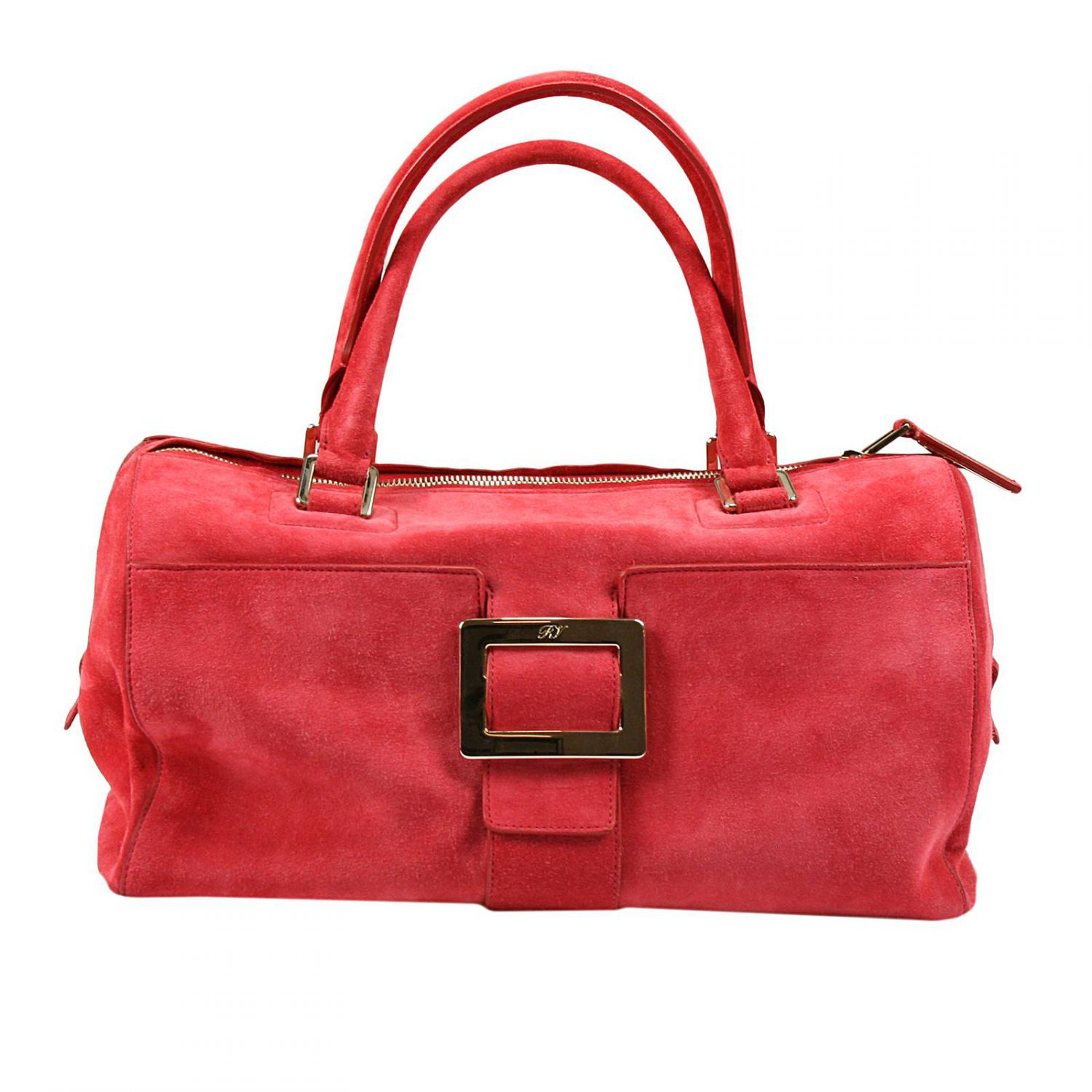 Lyst Roger Vivier Borsa Metro Bauletto Camoscio in Red