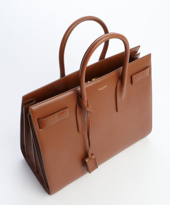 Saint laurent Tan Leather Large Top Handle Sac De Jour Tote in ...