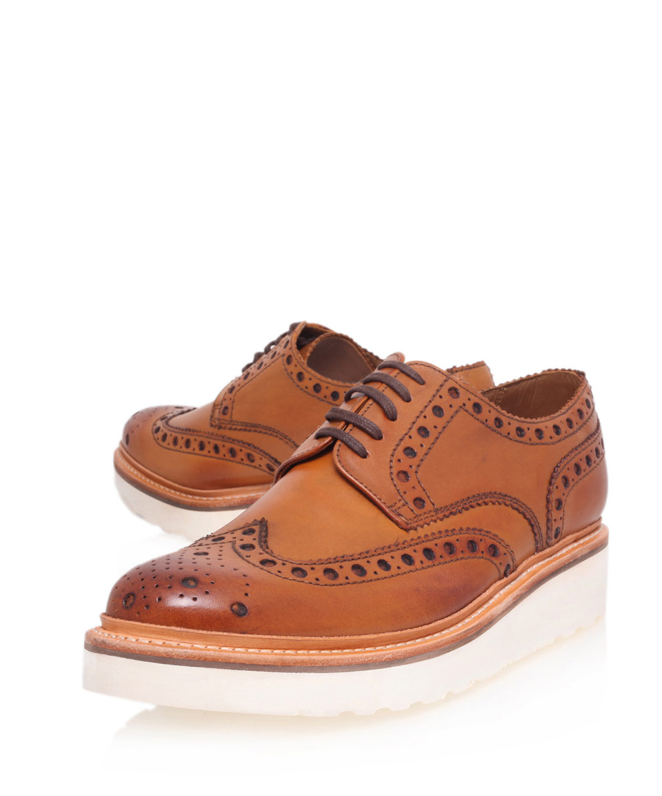 Lyst Foot The Coacher Tan Archie Wedge Derby Shoes in Brown for Men