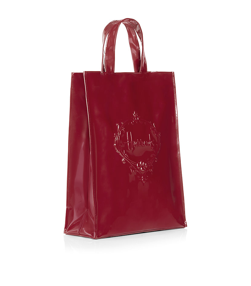 Harrods Medium Embossed Logo Gusset Bag in Red Lyst