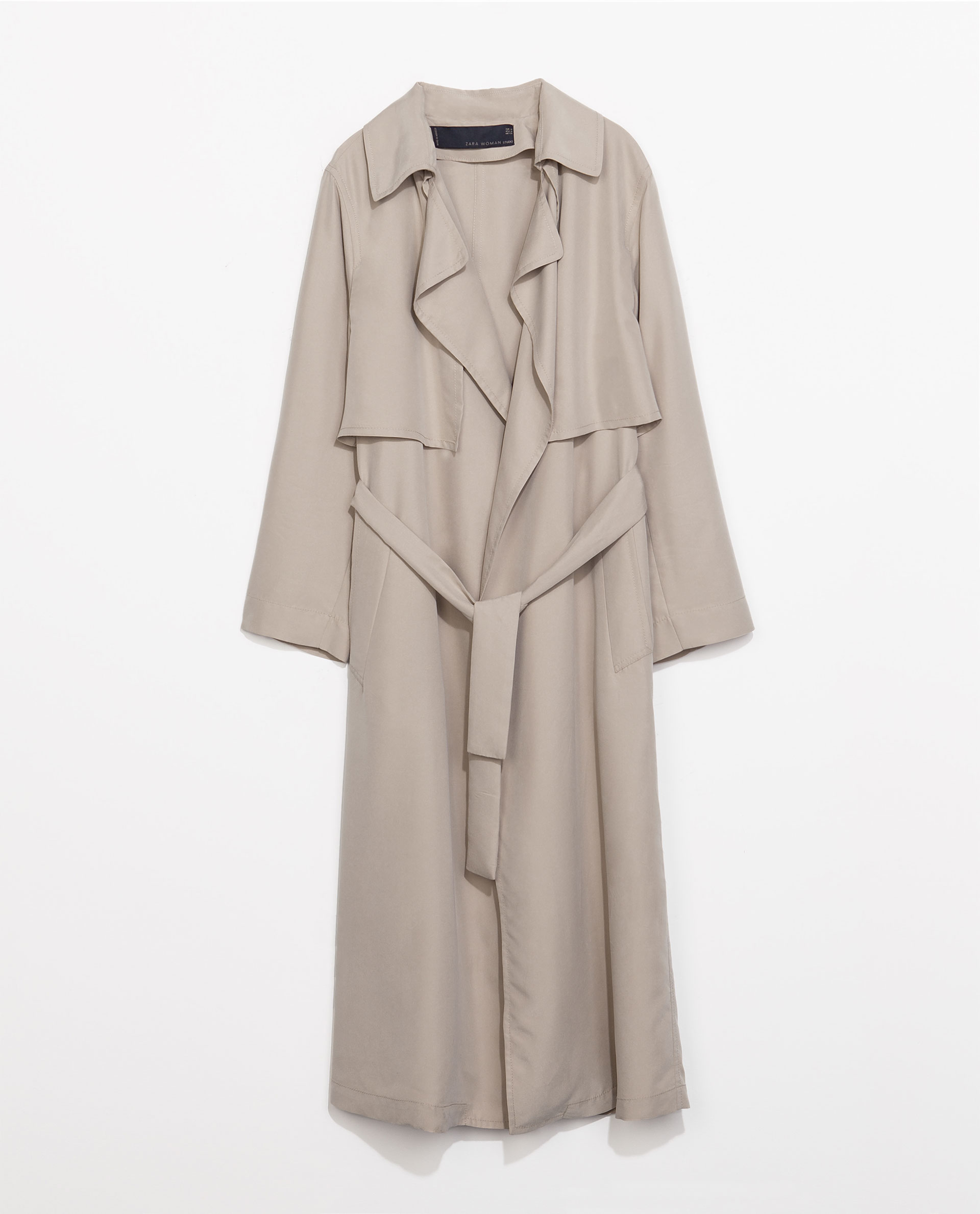 Zara Studio Long Flowy Trenchcoat in Gray Lyst