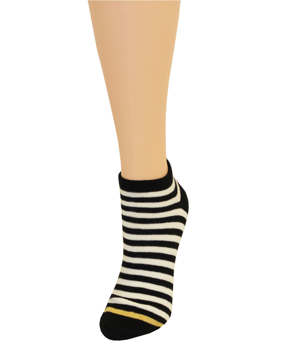 Kate spade Spring Striped Ped Socks in Black | Lyst