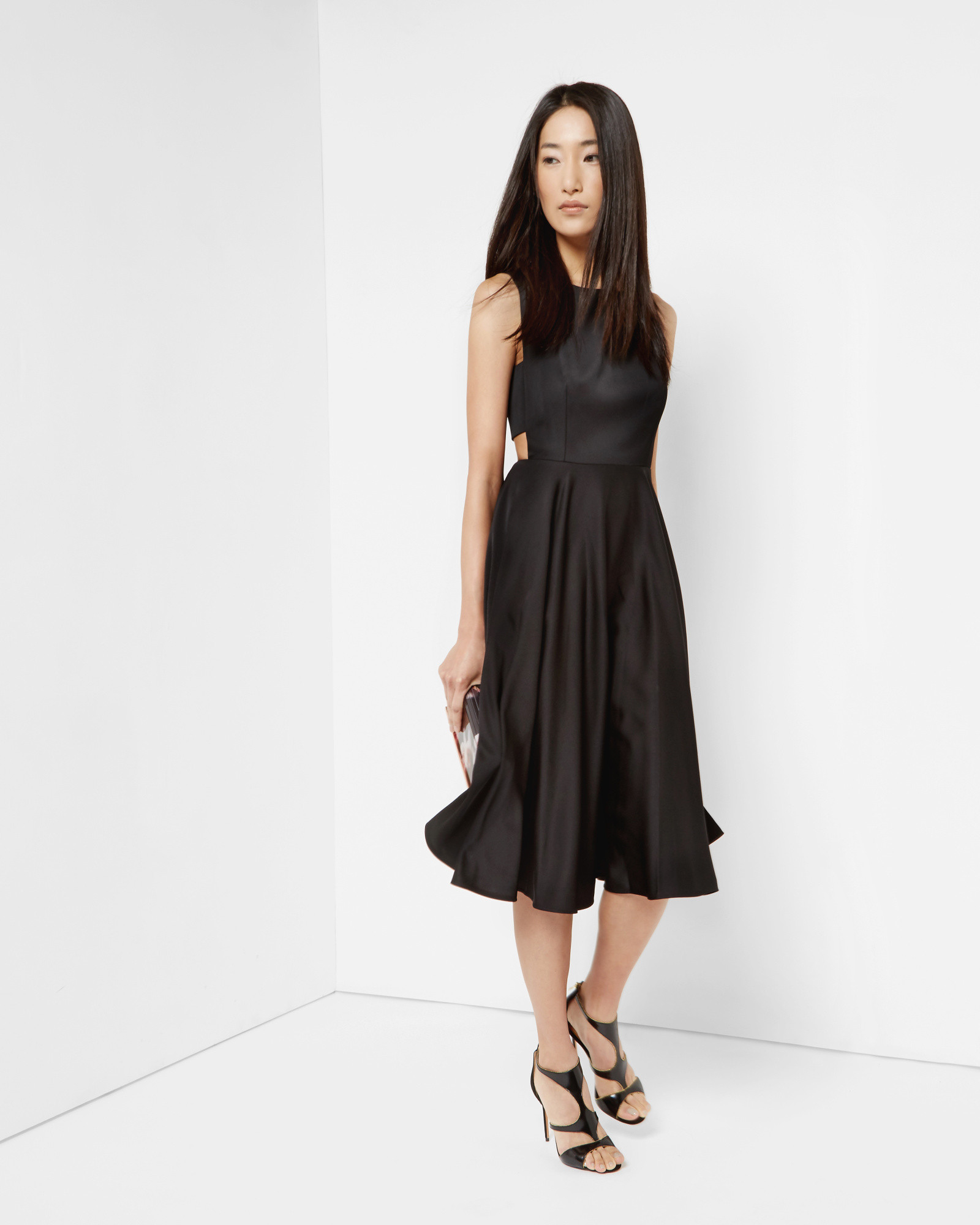 ted baker black midi dress