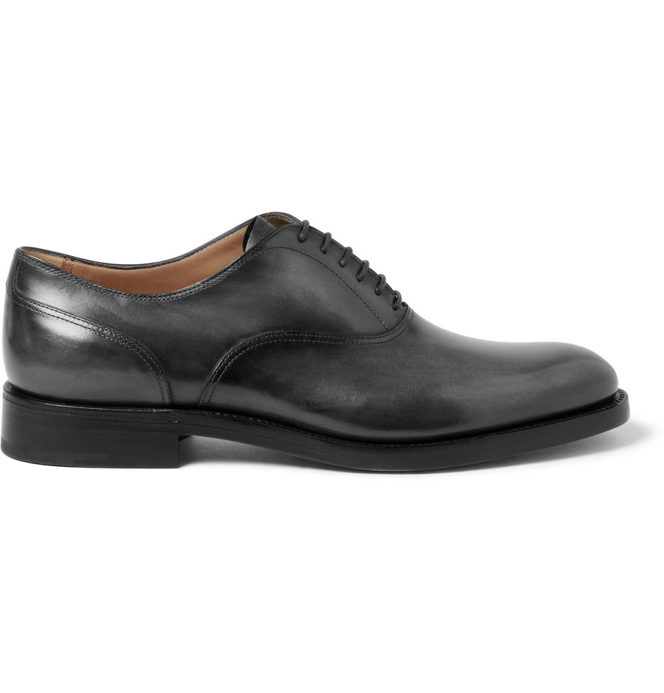 Berluti Venezia Leather Oxford Shoes in Black for Men | Lyst