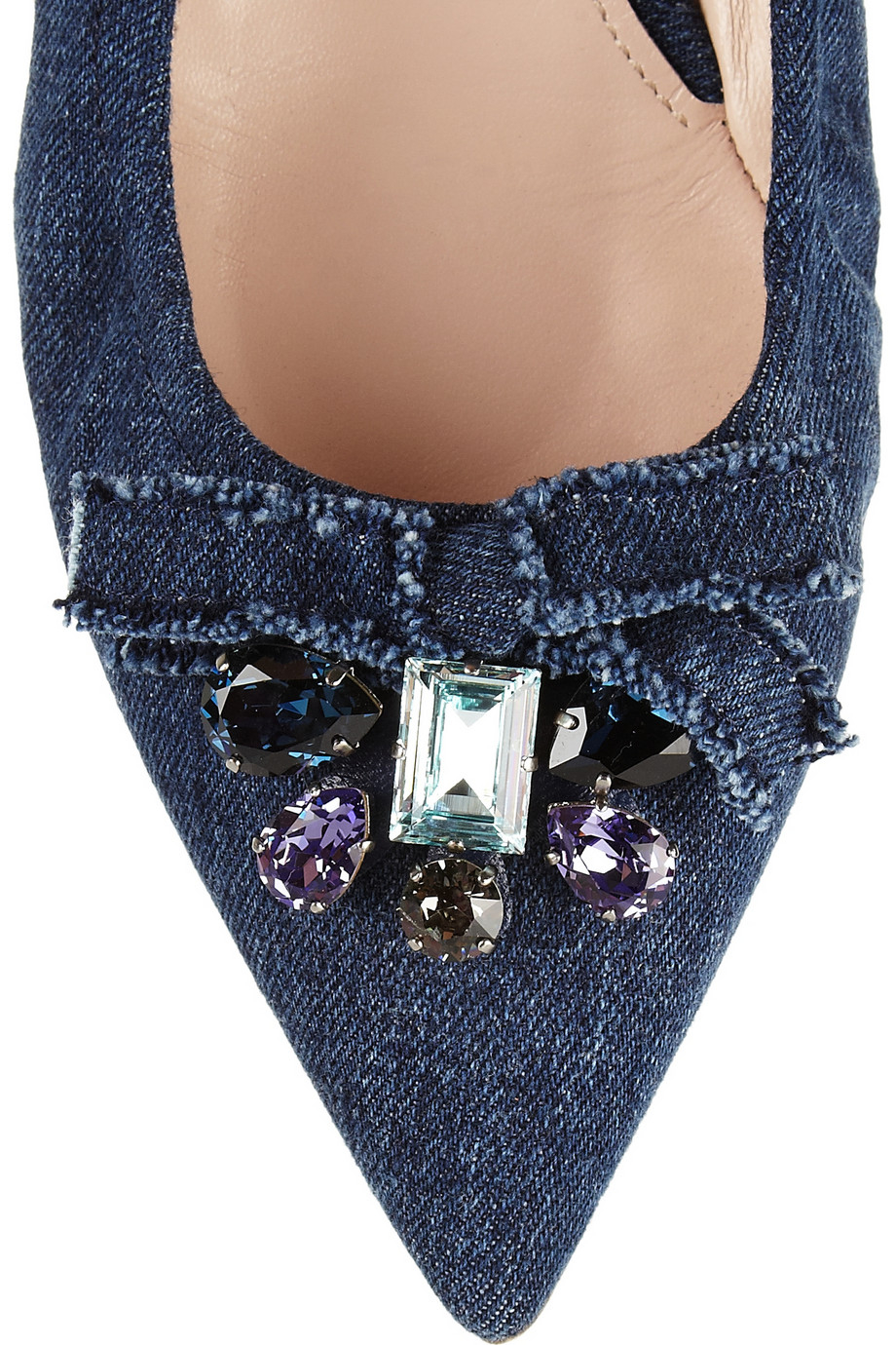 miu miu denim flats