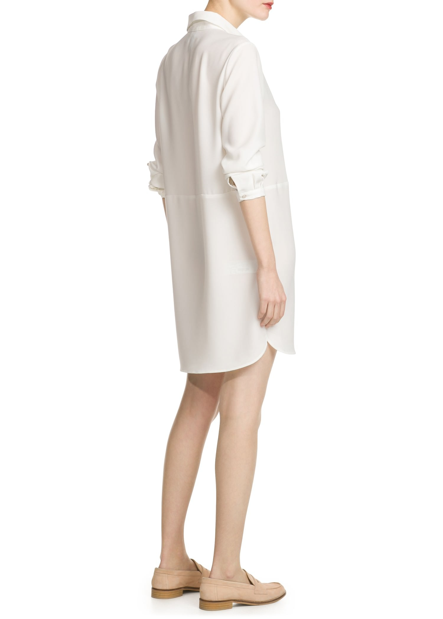  Mango  Shirt  Dress  in White  Lyst