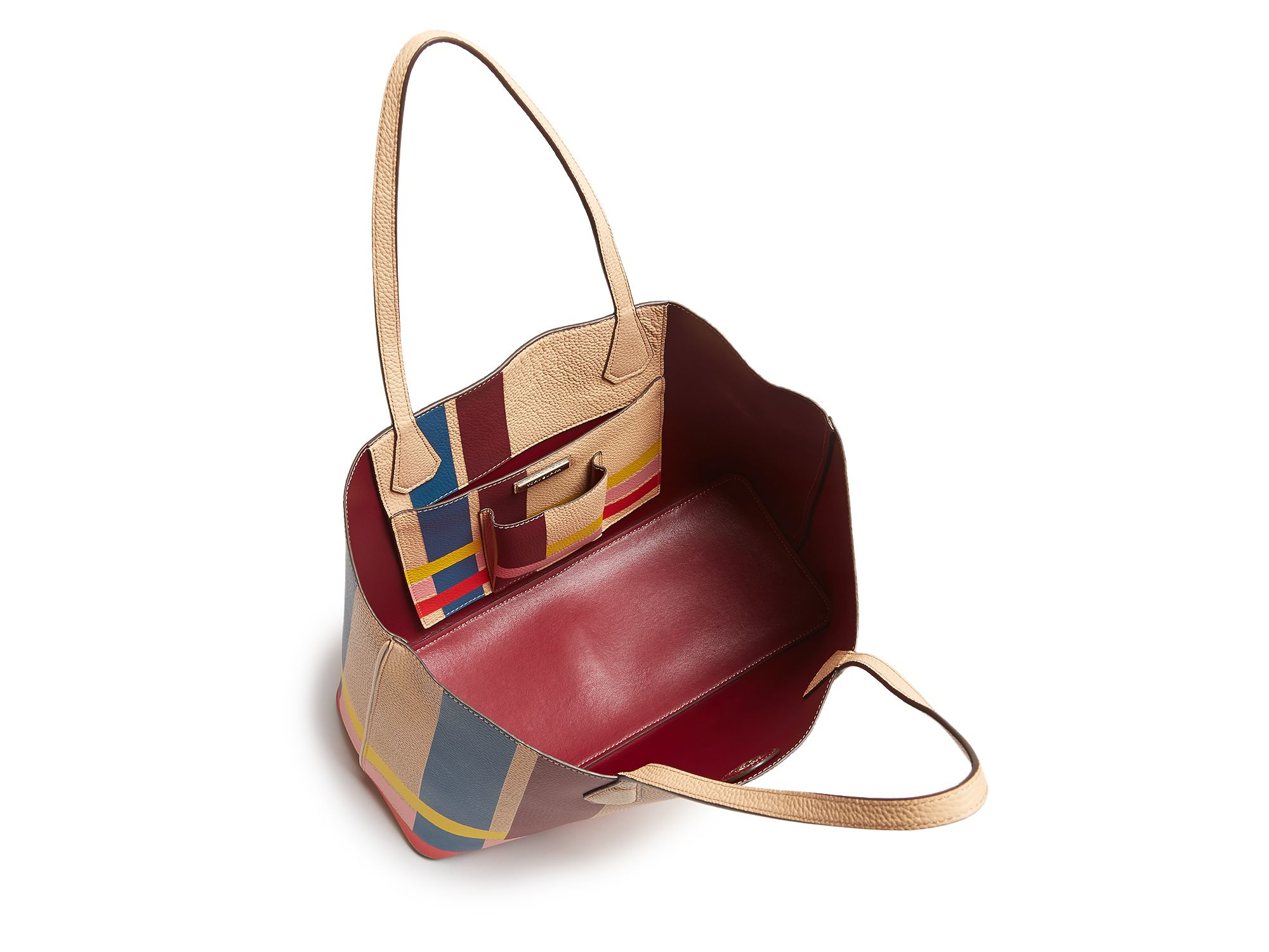 Lyst Tory Burch Multi Color Stripe Perry Tote In Brown