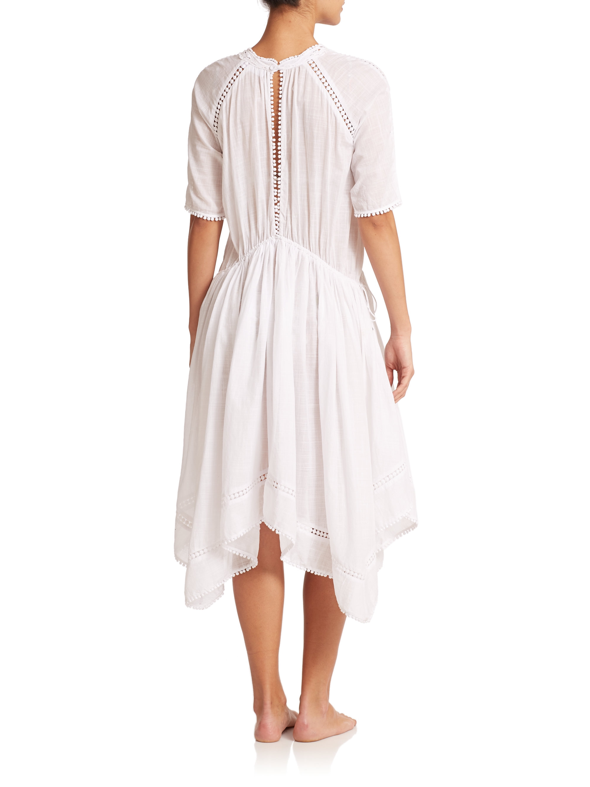 Zimmermann Marisol Motif Sidedrawstring Dress in White Lyst