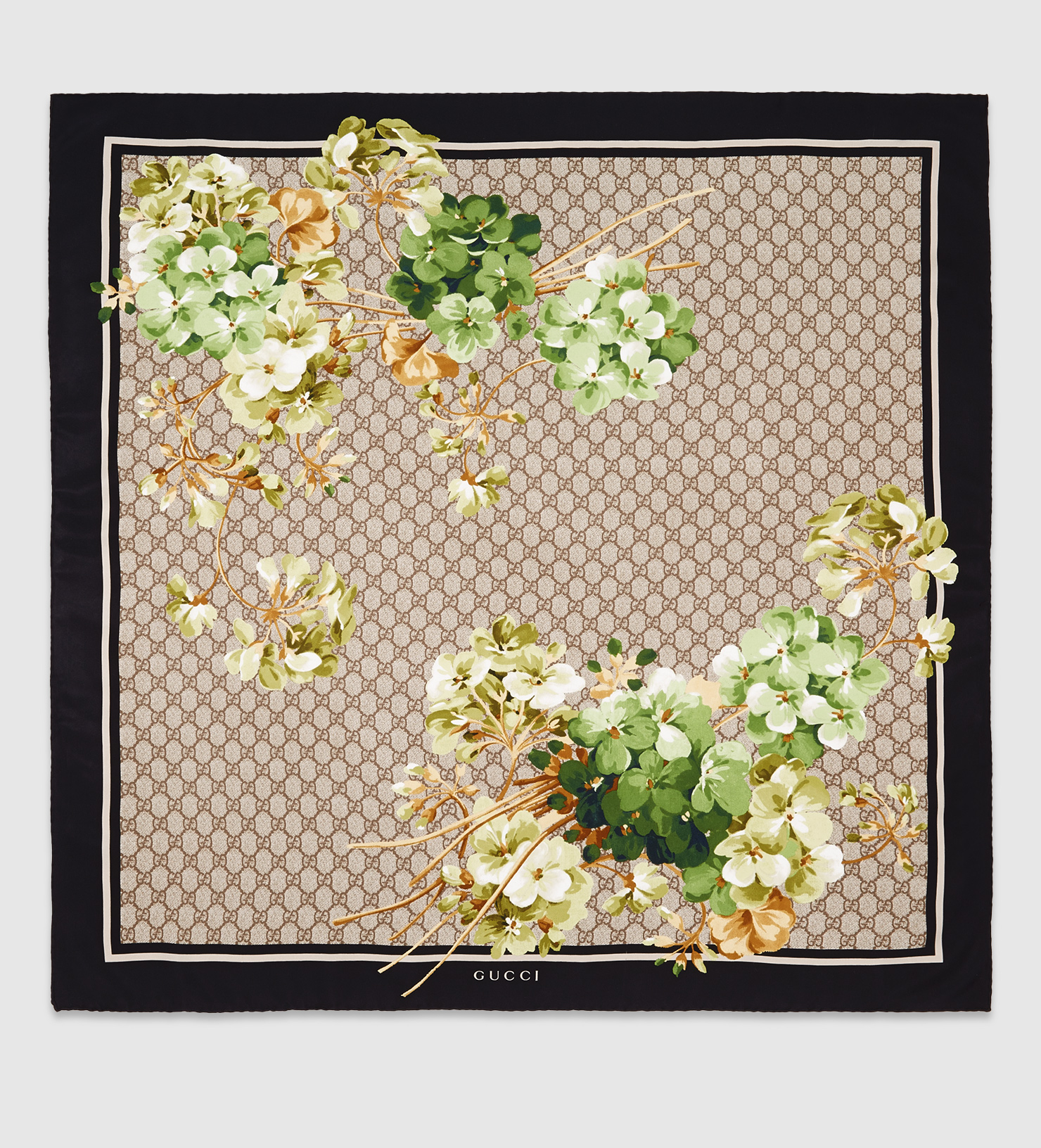 Gucci blooms Monogram Floral Print Modal-silk Scarf in 