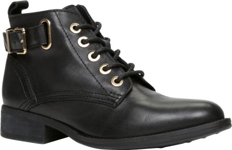 Aldo Sybil Lace Up Ankle Boots in Black