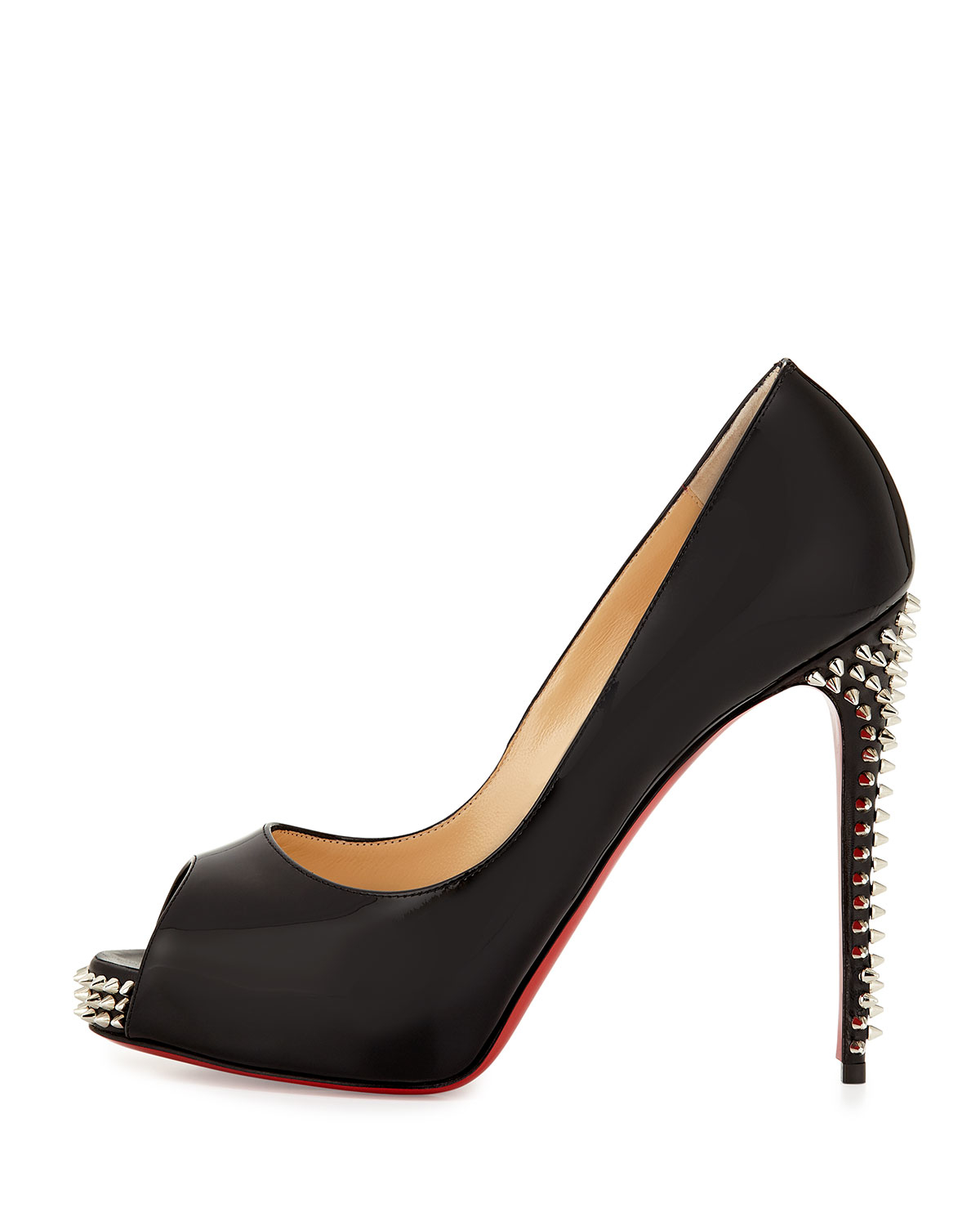 Lyst Christian Louboutin New Very Prive Studded Leather Pumps in Black