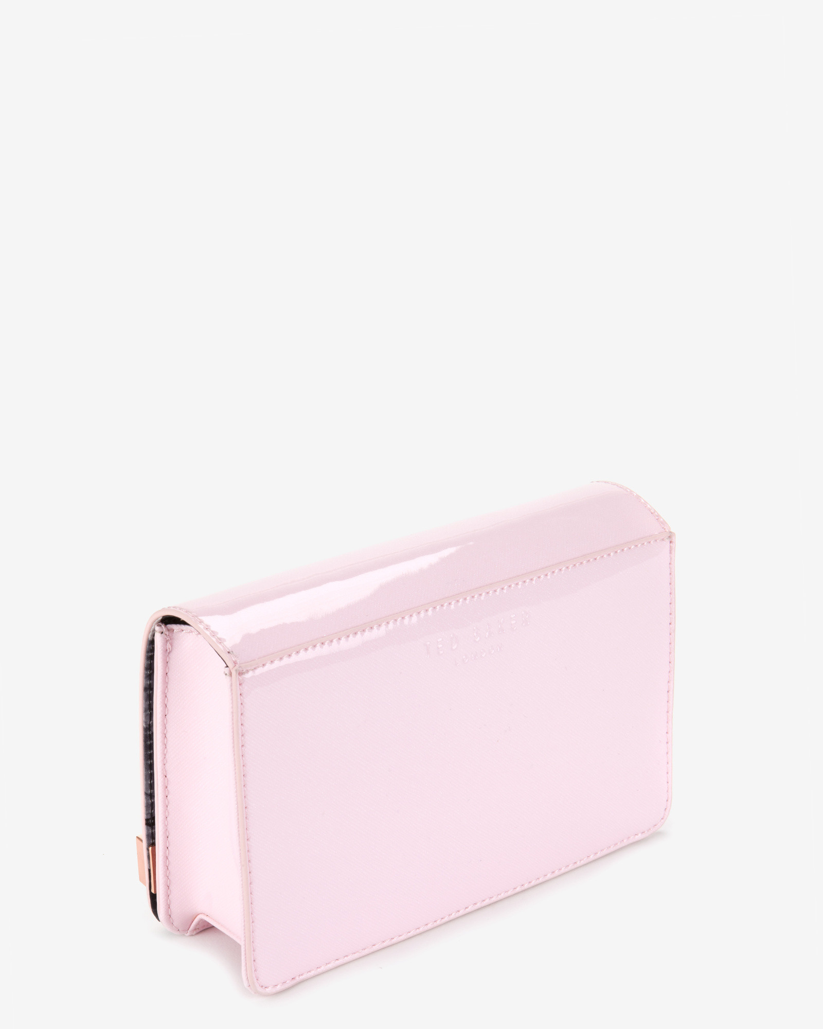 Lyst Ted Baker Patent Crosshatch Clutch Bag In Pink Gallery