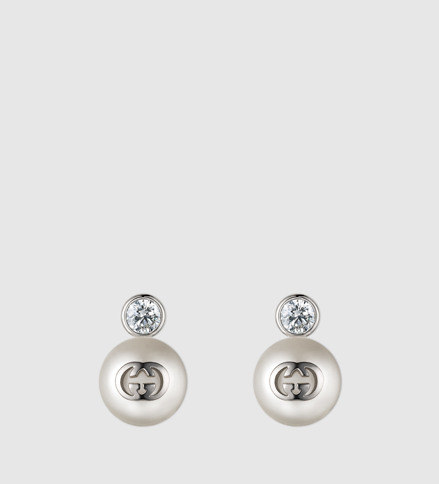 Lyst Gucci Earrings With Crystals And Gl In Metallic Gallery