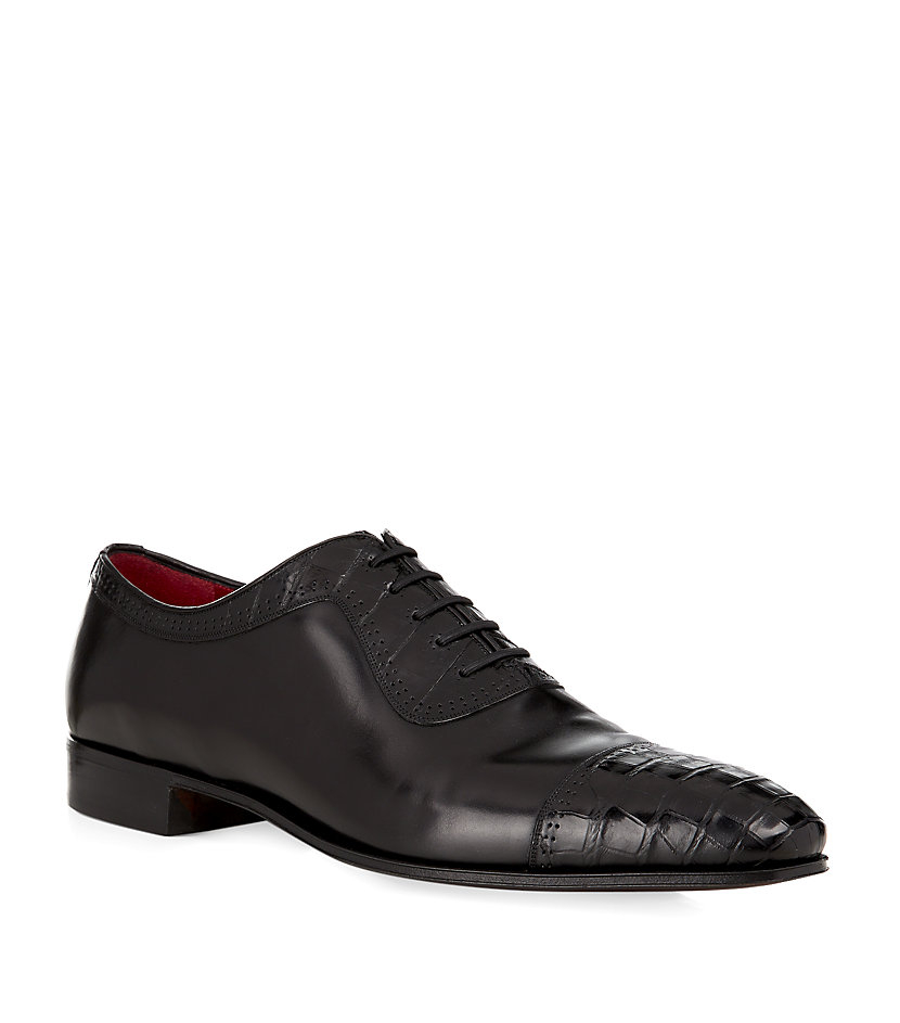 Stefano ricci Croc Toecap Shoe in Black for Men Lyst