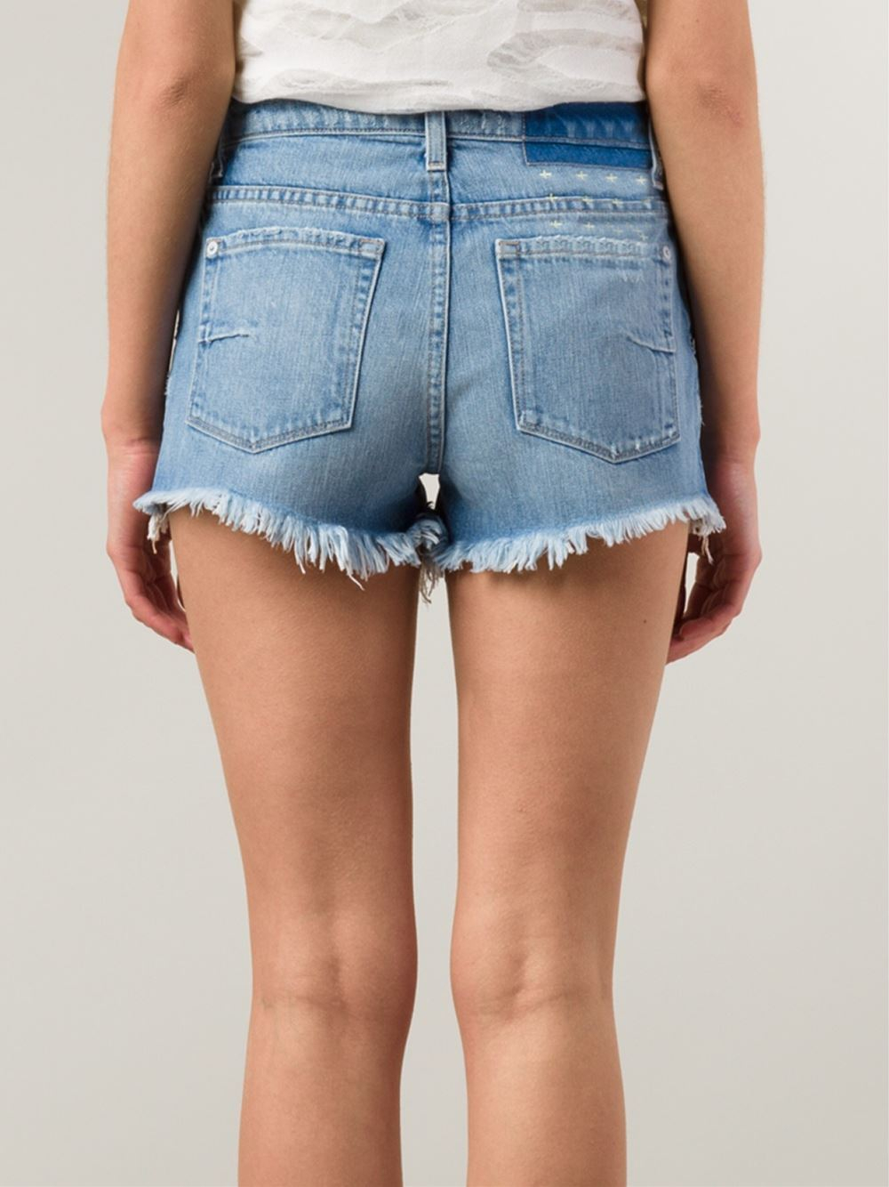 Ksubi Distressed Jeans Shorts in Blue | Lyst