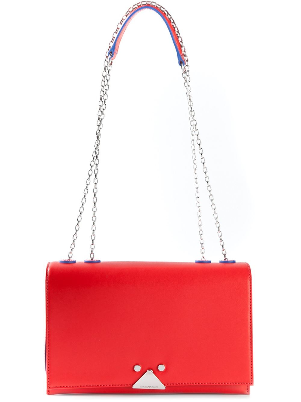 Lyst - Emporio Armani Double Chain Shoulder Bag in Red