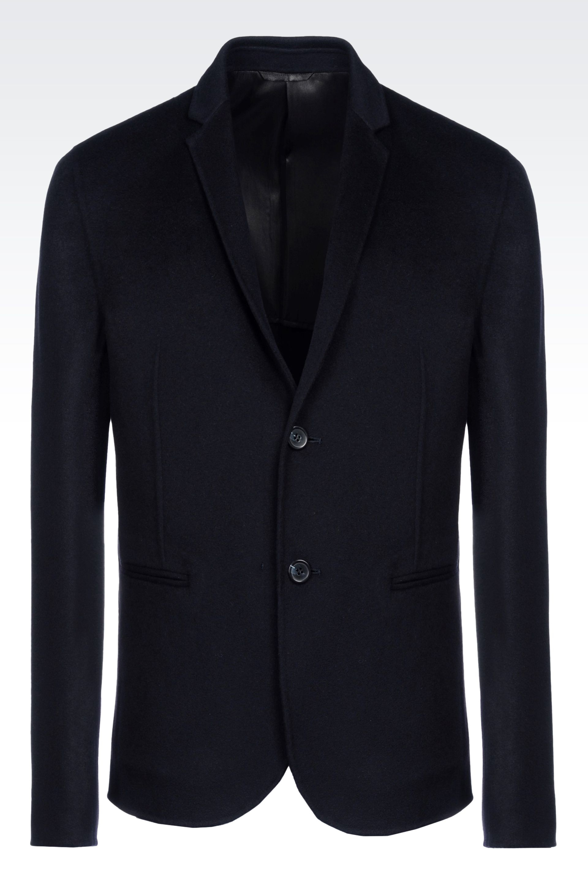 Emporio armani Cashmere Jacket in Black for Men | Lyst