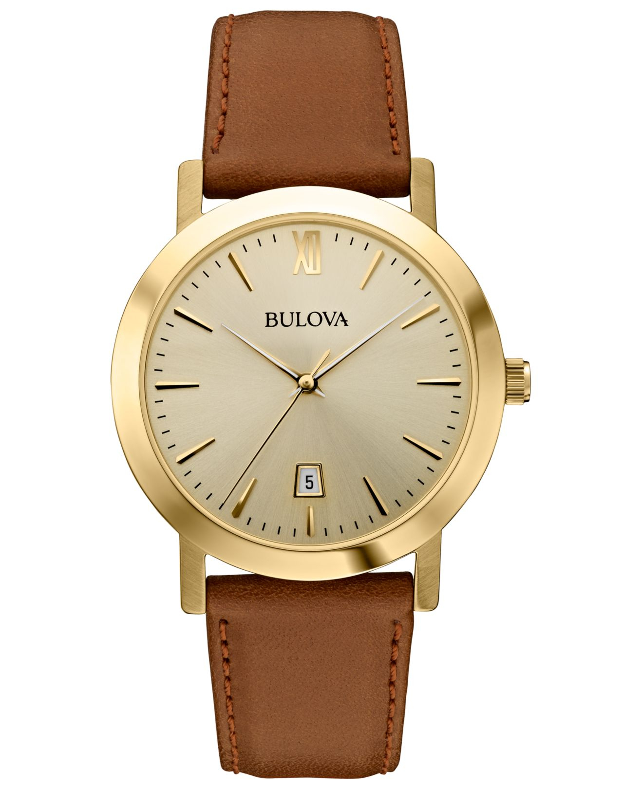 Bulova Unisex Brown Leather Strap Watch 38mm 97b135 in Brown for Men | Lyst