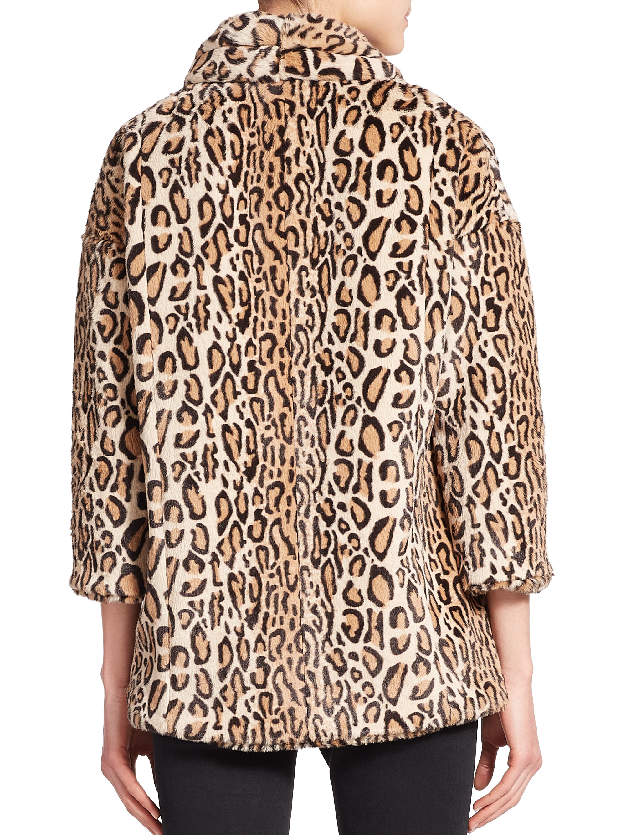 Lyst - The Kooples Faux Fur Leopard-print Jacket