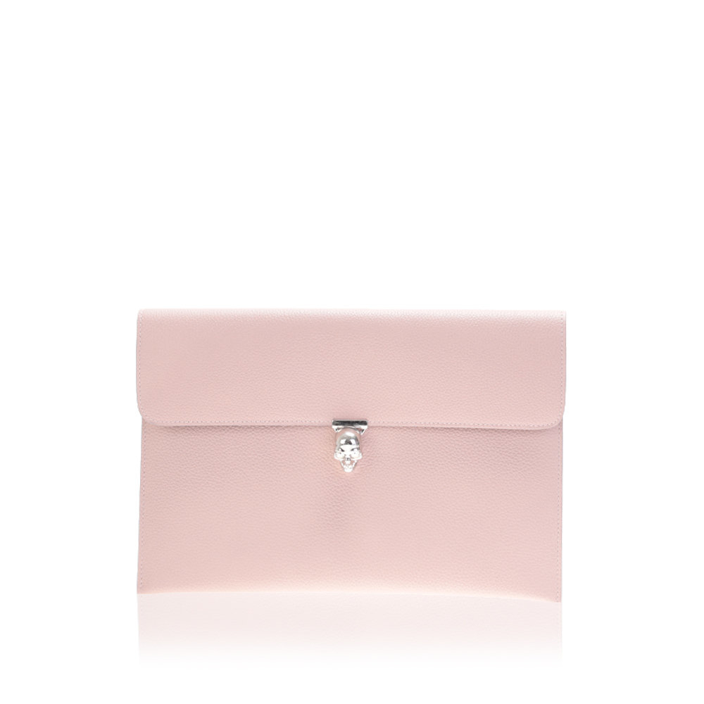 Lyst - Alexander Mcqueen Light Pink Hammered Leather Clutch Bag in Pink