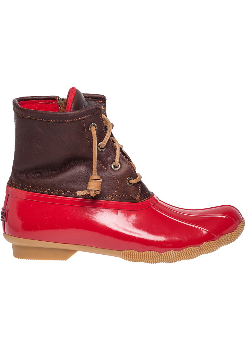 red and black sperry boots