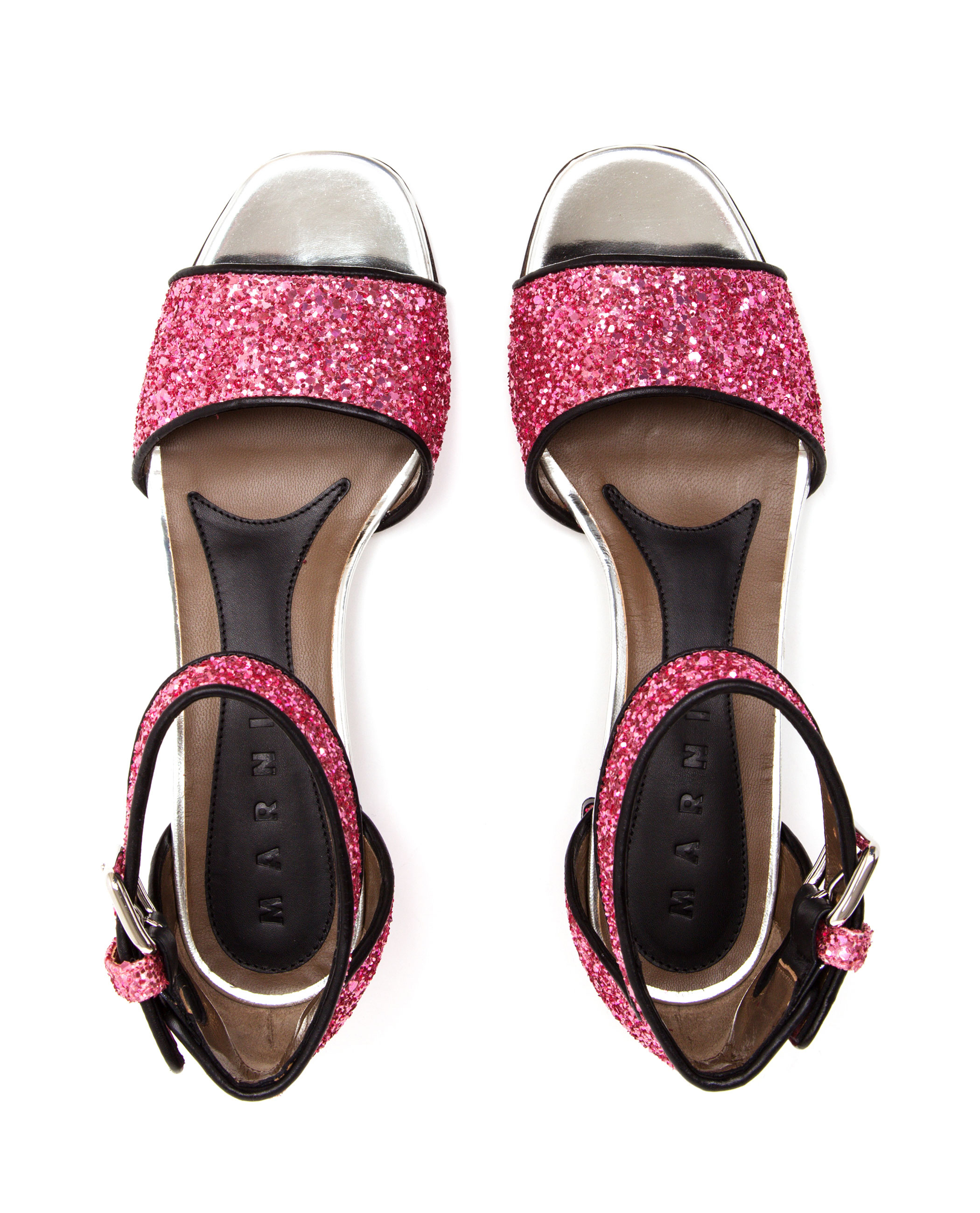Lyst - Marni Glitter Sandals in Pink