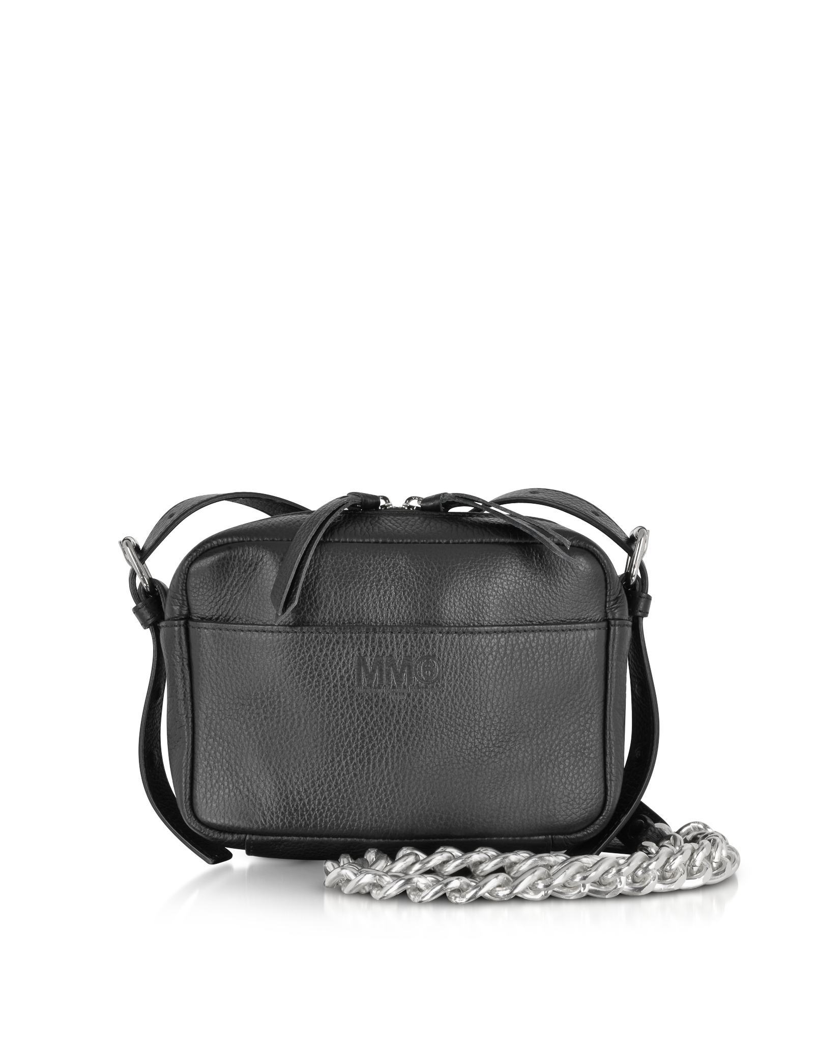 Lyst - Mm6 By Maison Martin Margiela Black Leather Small Crossbody Bag ...
