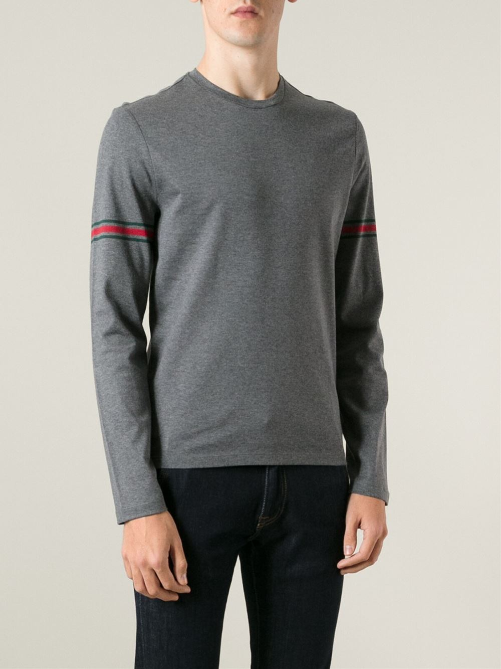 Lyst - Gucci Long Sleeve T-Shirt in Gray for Men