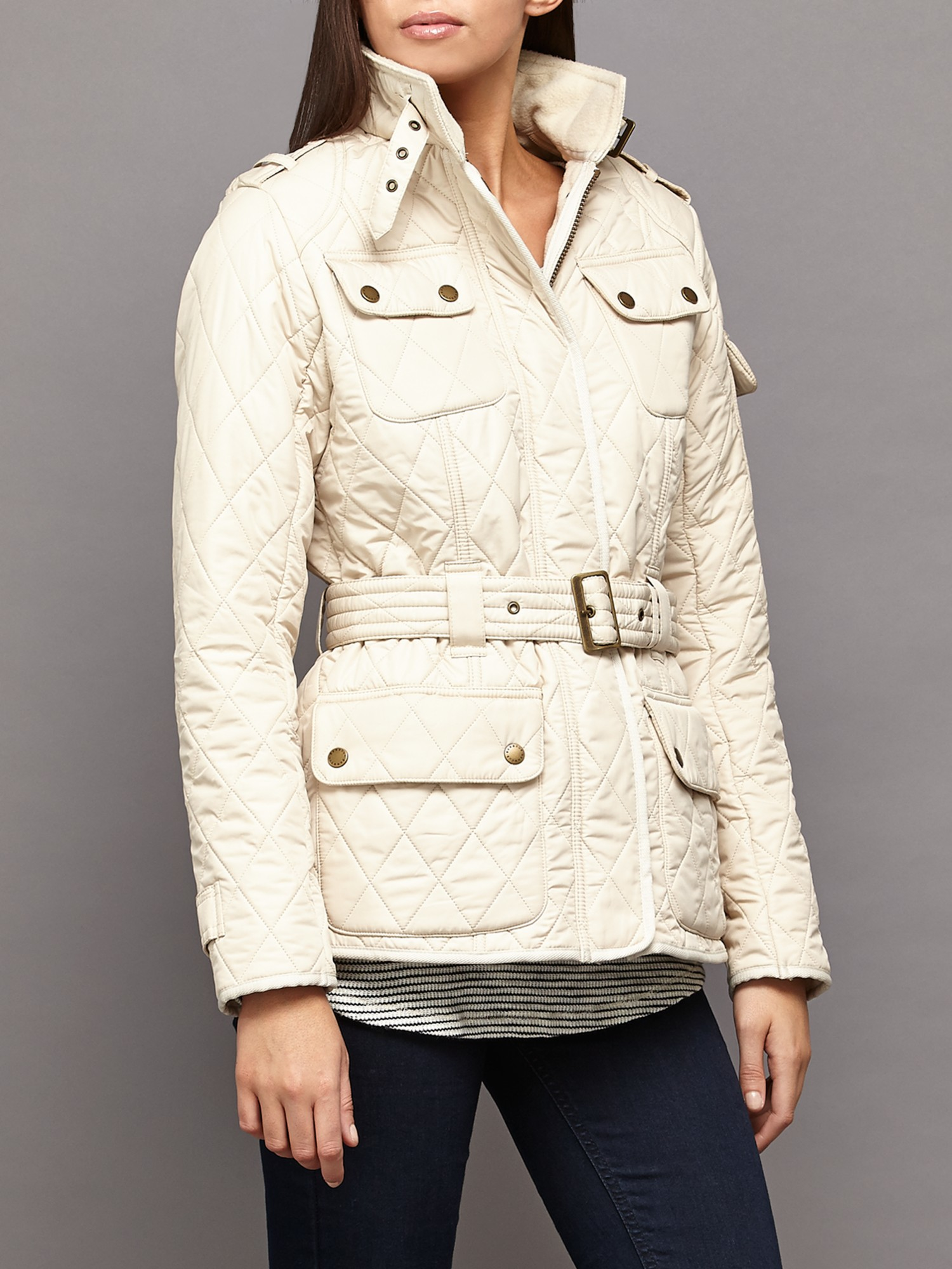 Barbour Tourer Polar Quilted Jacket in White - Lyst
