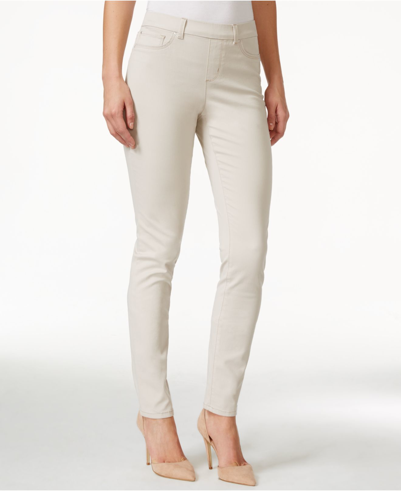 cream colored skinny jeans