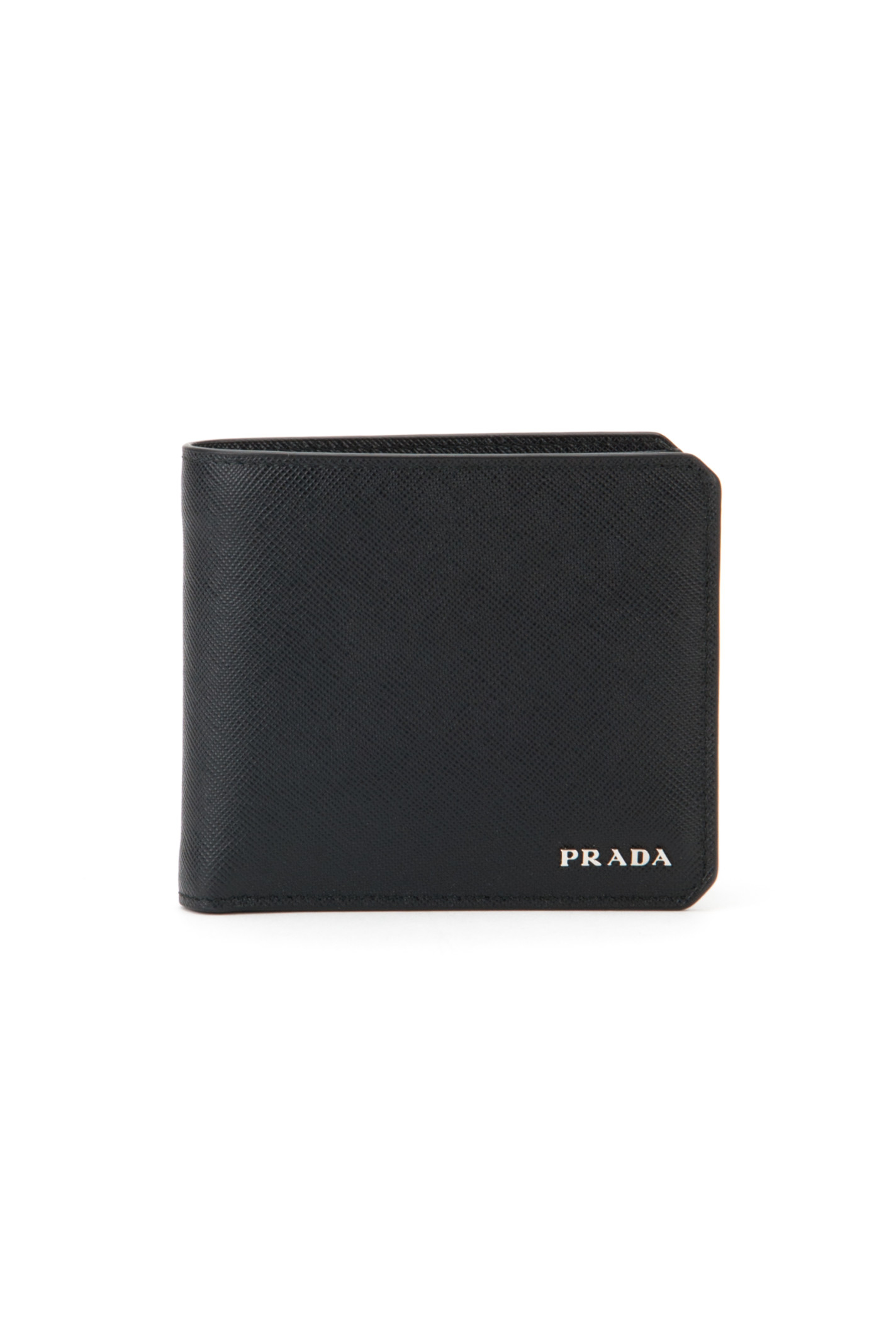 Prada Saffiano Corner Wallet in Black for Men (NERO) | Lyst  